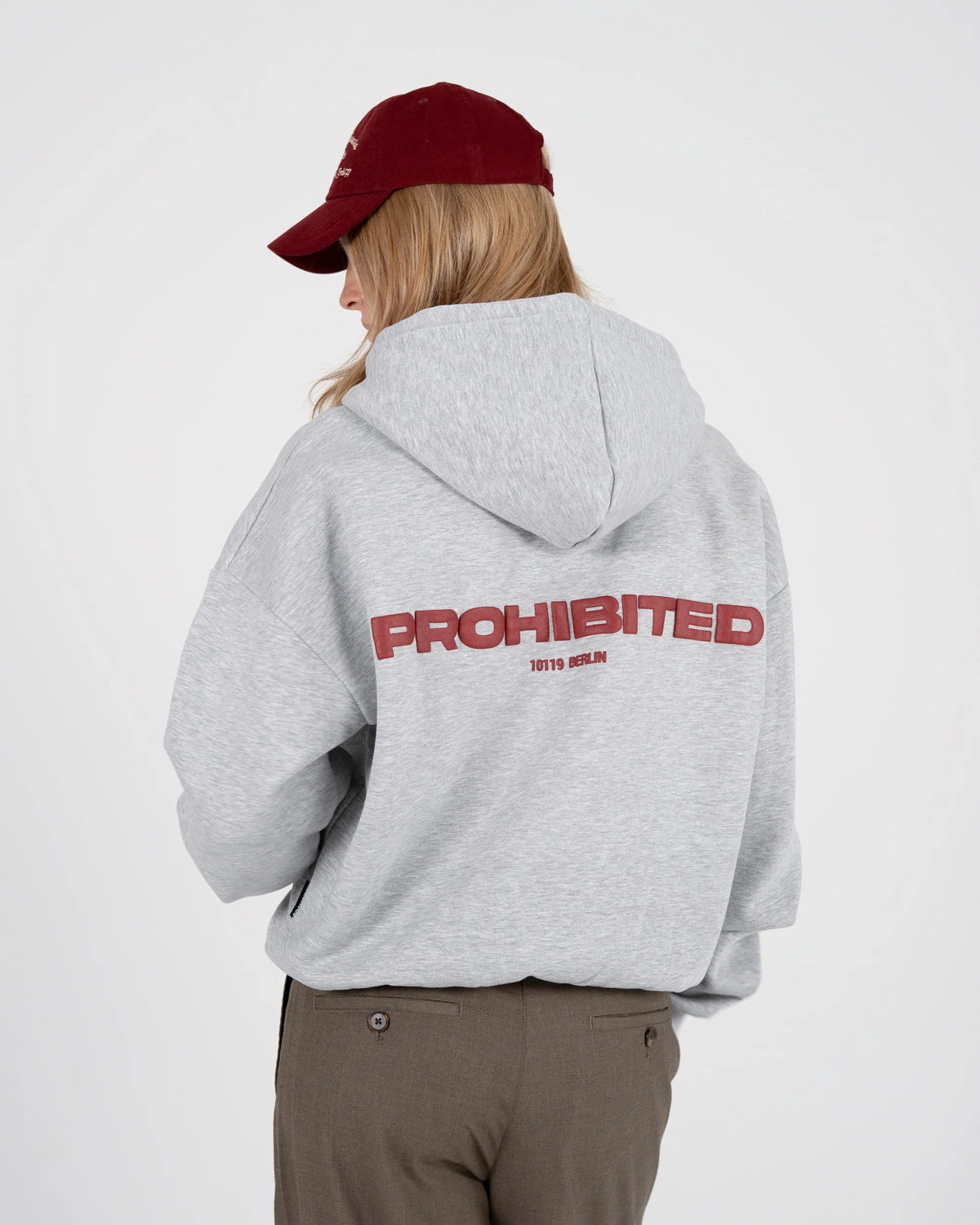 Prohibited: 10119 Zip-Hoodie Grey Melange
