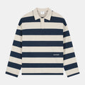 Pockies: Striped Longsleeve Polo - Navy