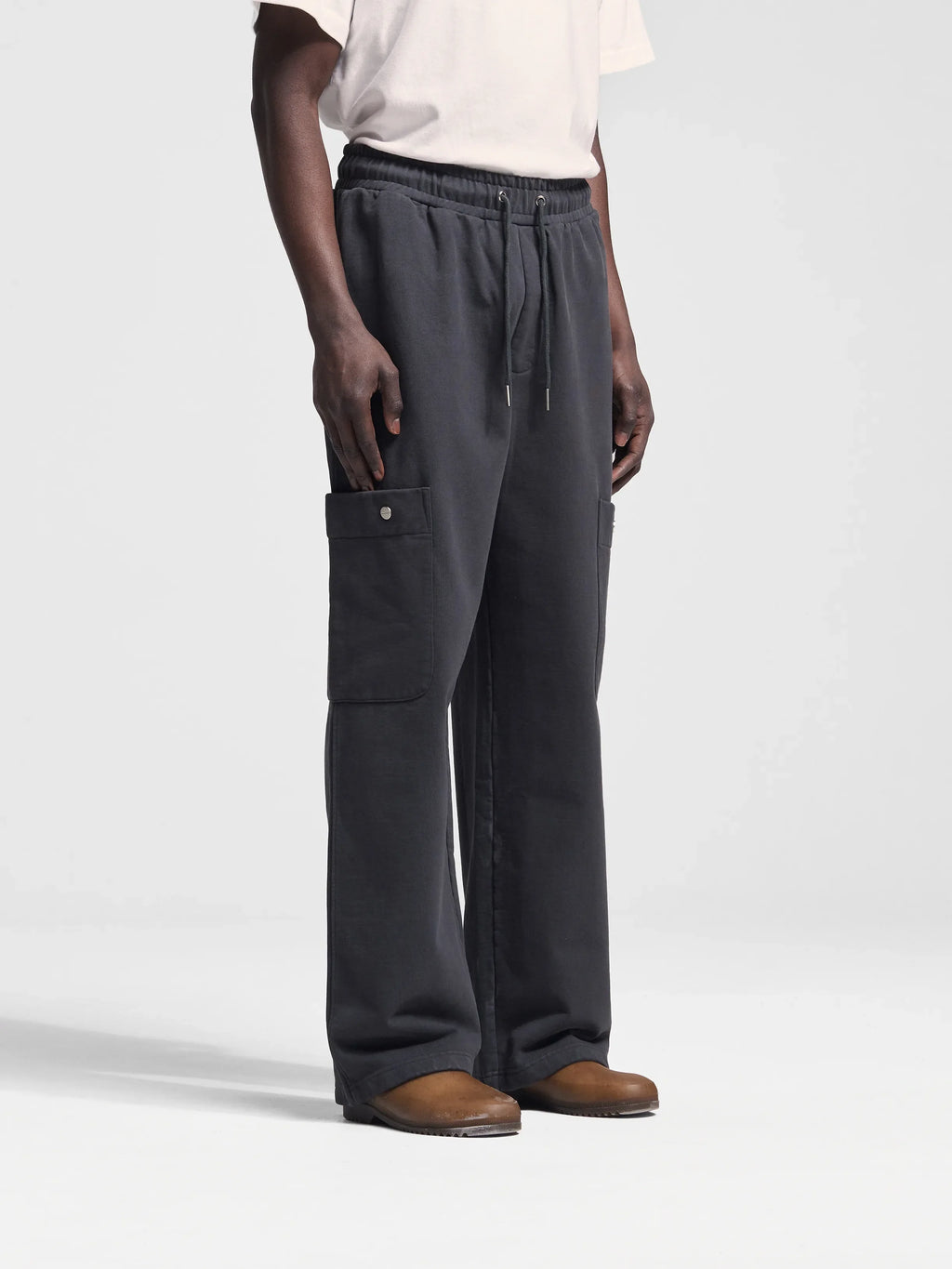Bram's Fruit: Side Pocket Sweat Trouser - Shadow Black
