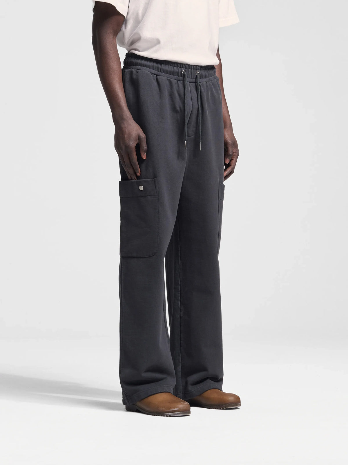 Bram's Fruit: Side Pocket Sweat Trouser - Shadow Black