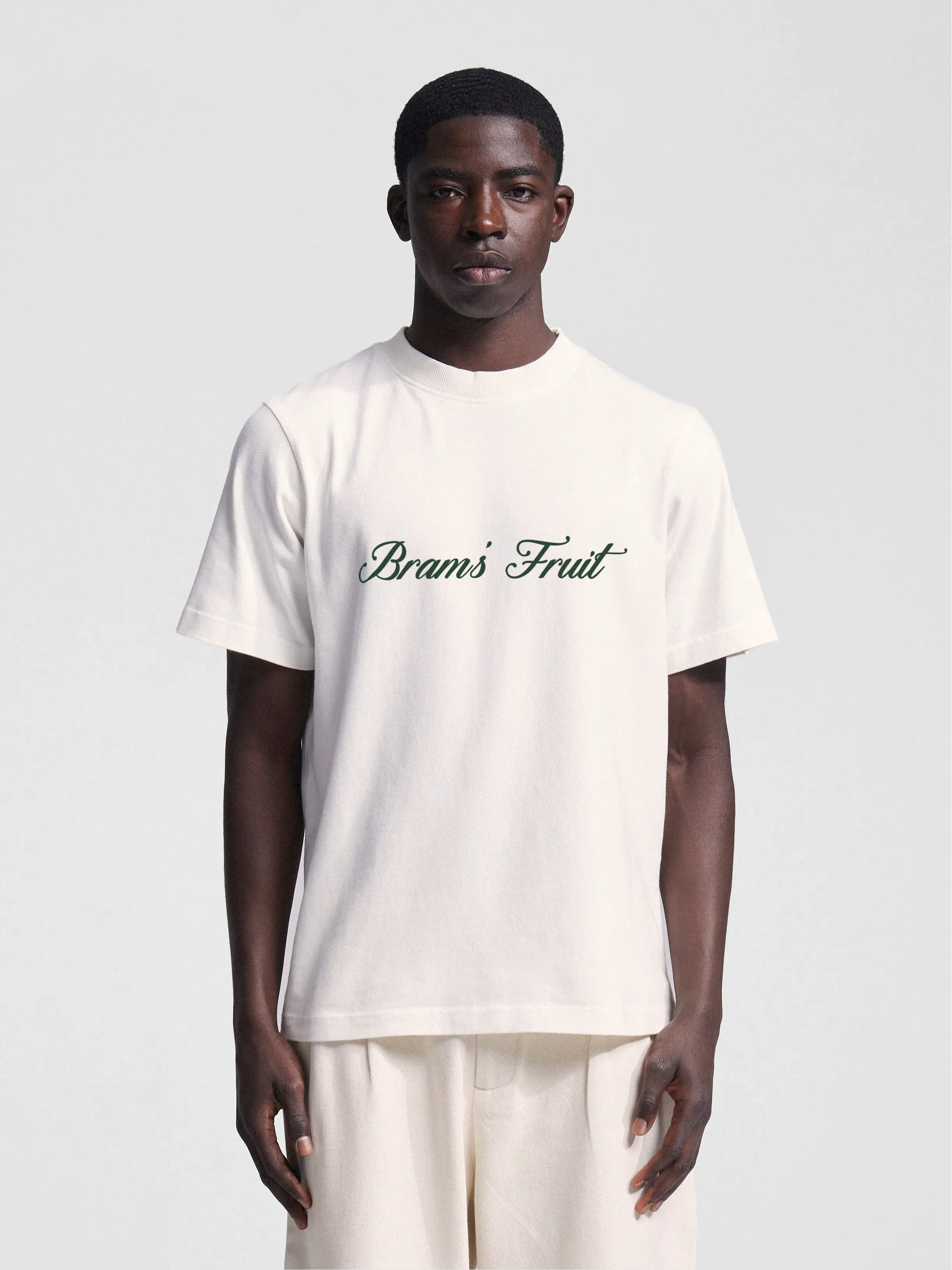 Bram's Fruit: Script Logo T-shirt - White