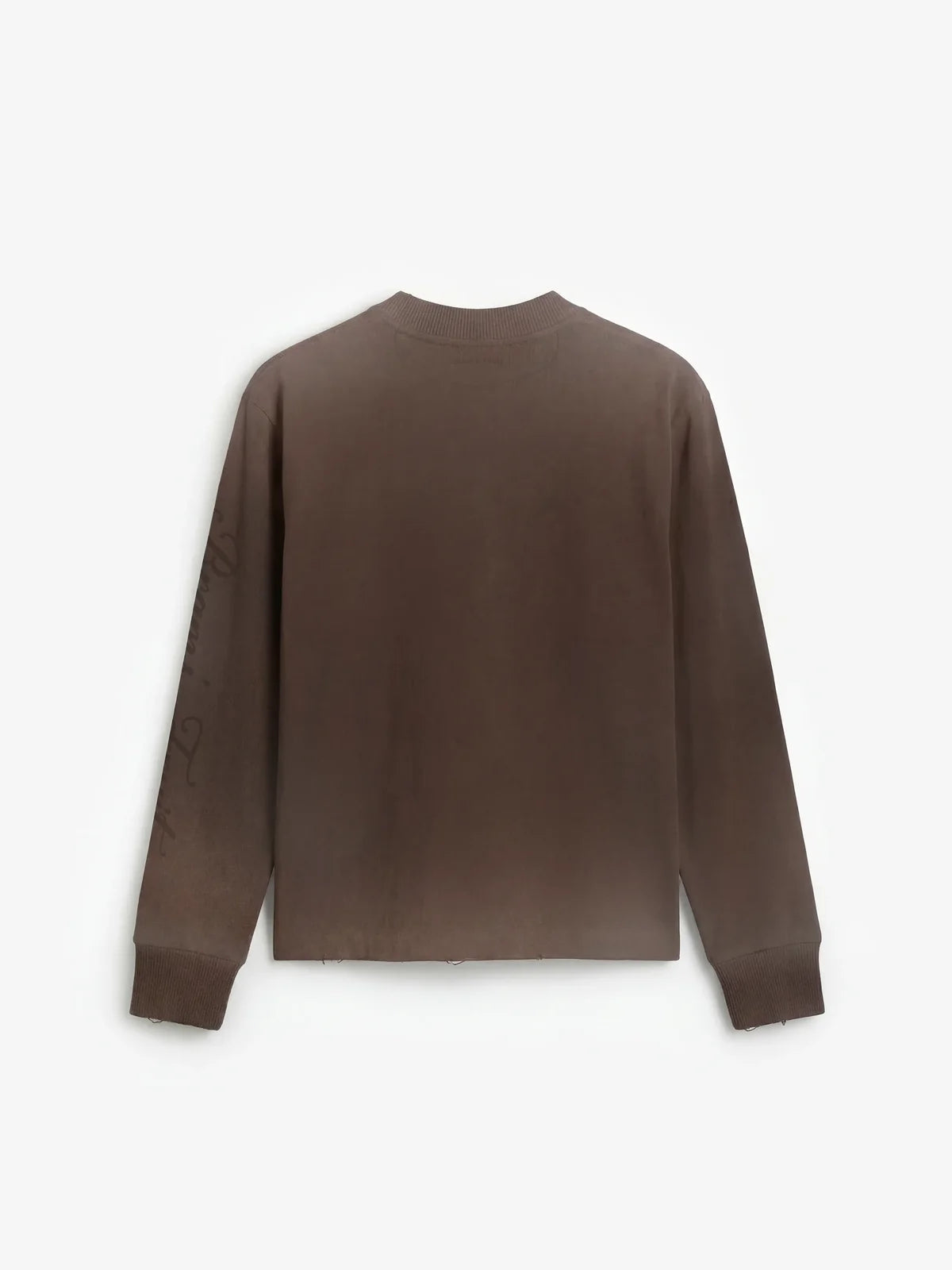 Bram's Fruit: Distressed Script Logo Longsleeve - Washed Brown