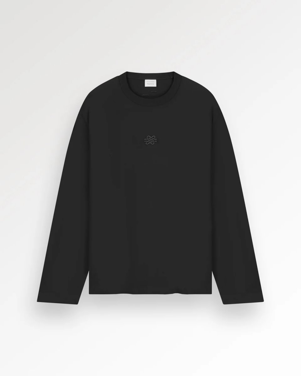Filling Pieces: Longsleeve Boxy Embroidered - Vintage Black