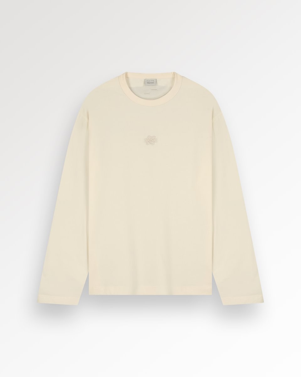 Filling Pieces: Longsleeve Boxy Embroidered - Antique White