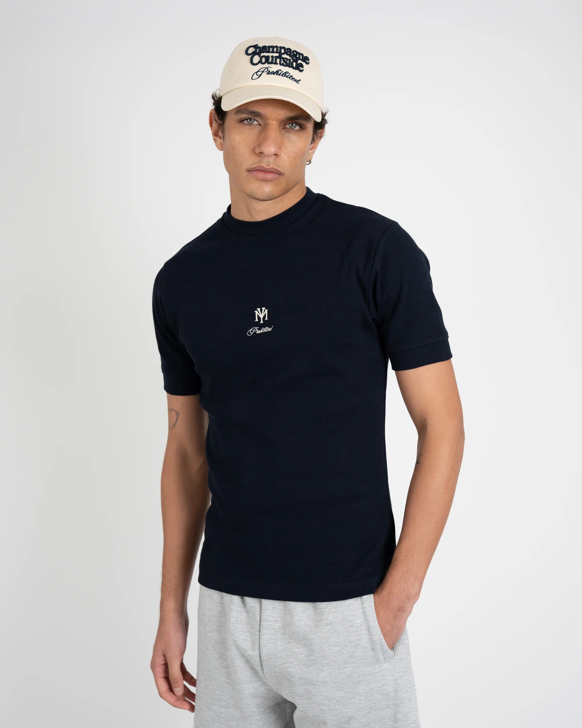 Prohibited: Outline Slim Tee Deep Blue