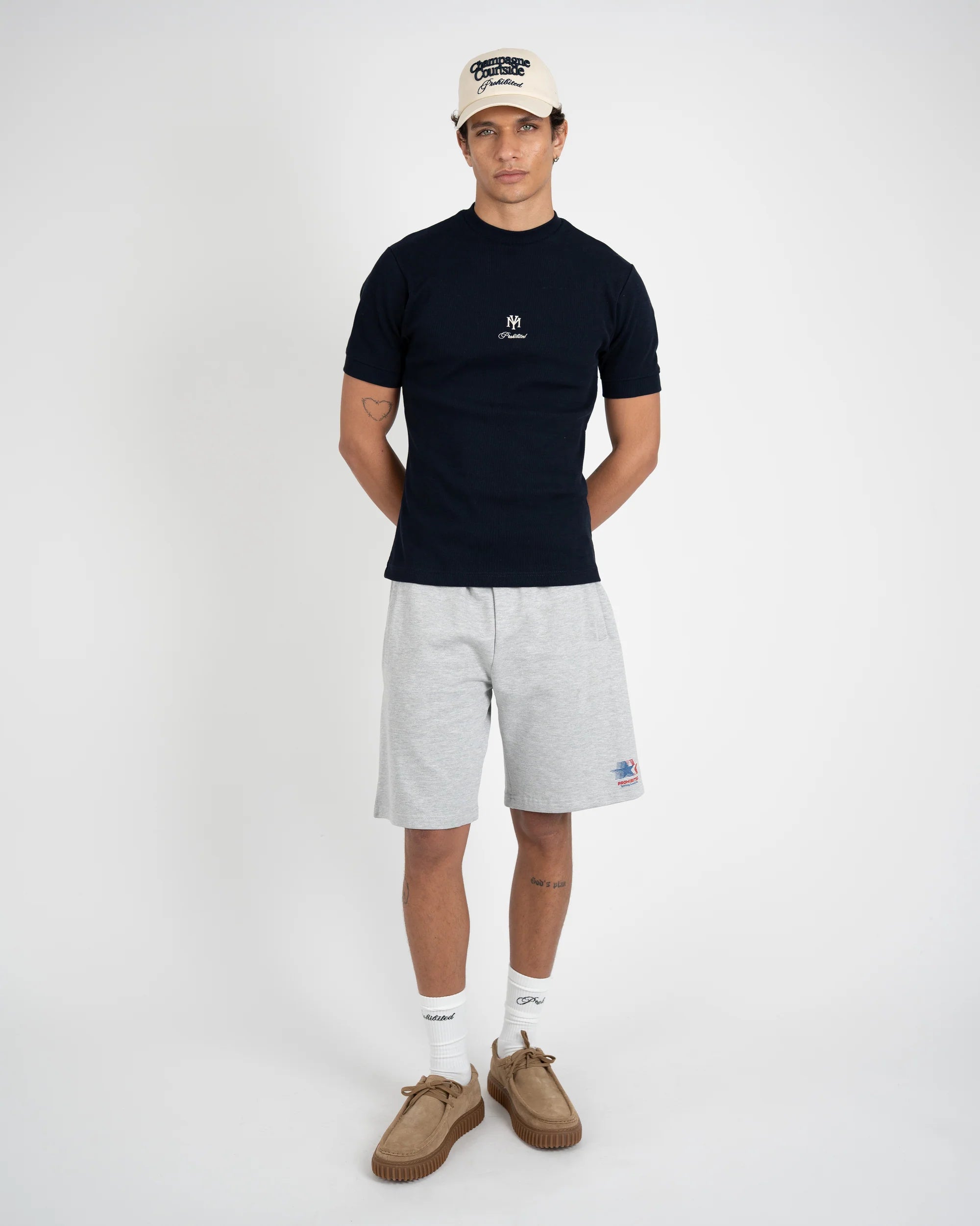 Prohibited: Outline Slim Tee Deep Blue