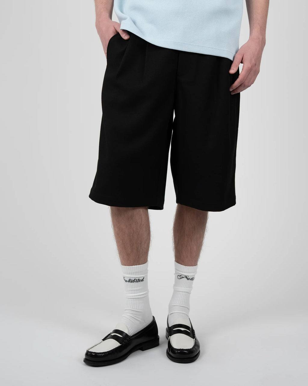Prohibited: Newport Pleated Shorts Black