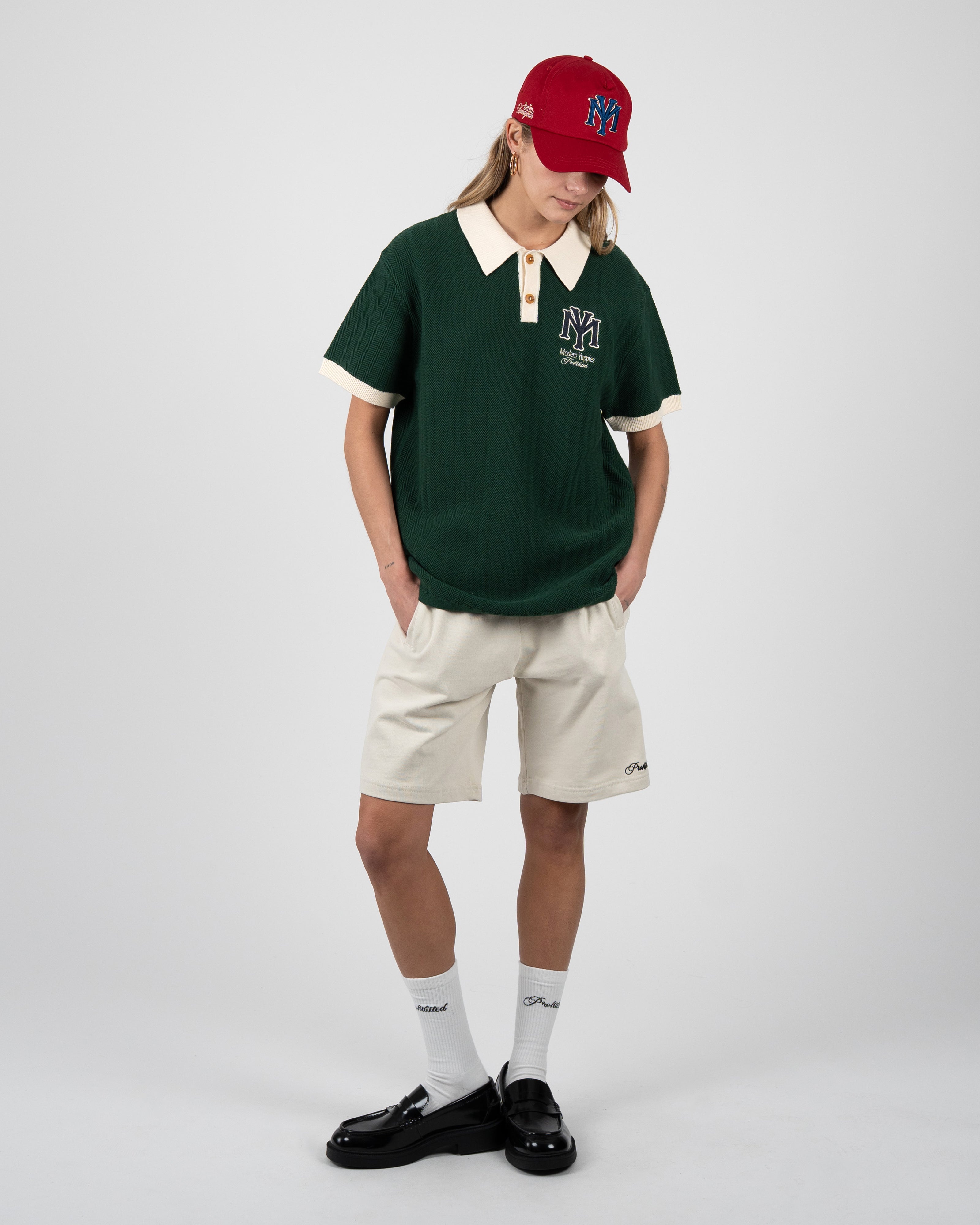 Prohibited: Off Season Knit Polo Dark Green