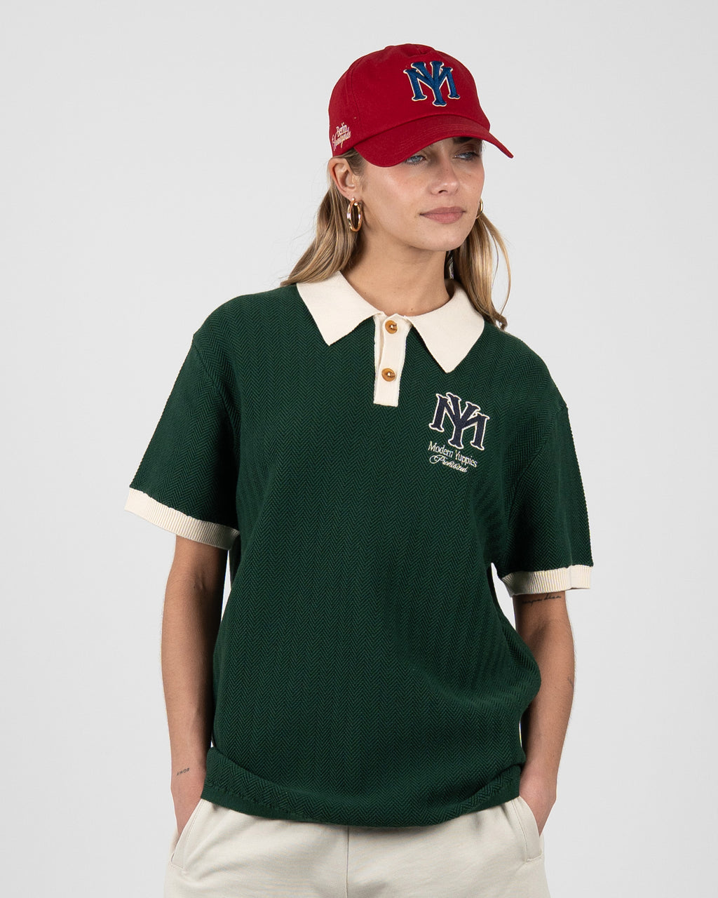 Prohibited: Off Season Knit Polo Dark Green