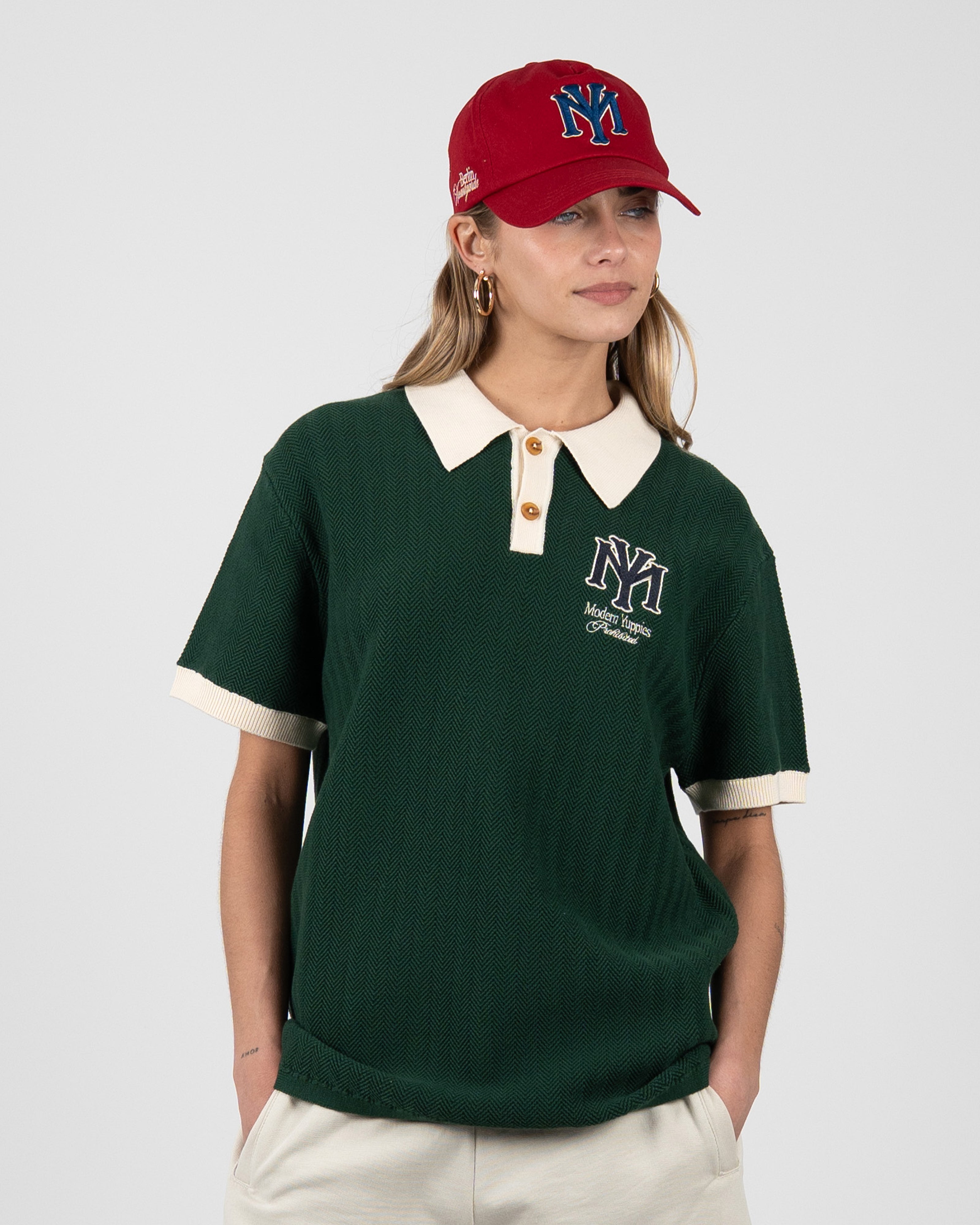 Prohibited: Off Season Knit Polo Dark Green