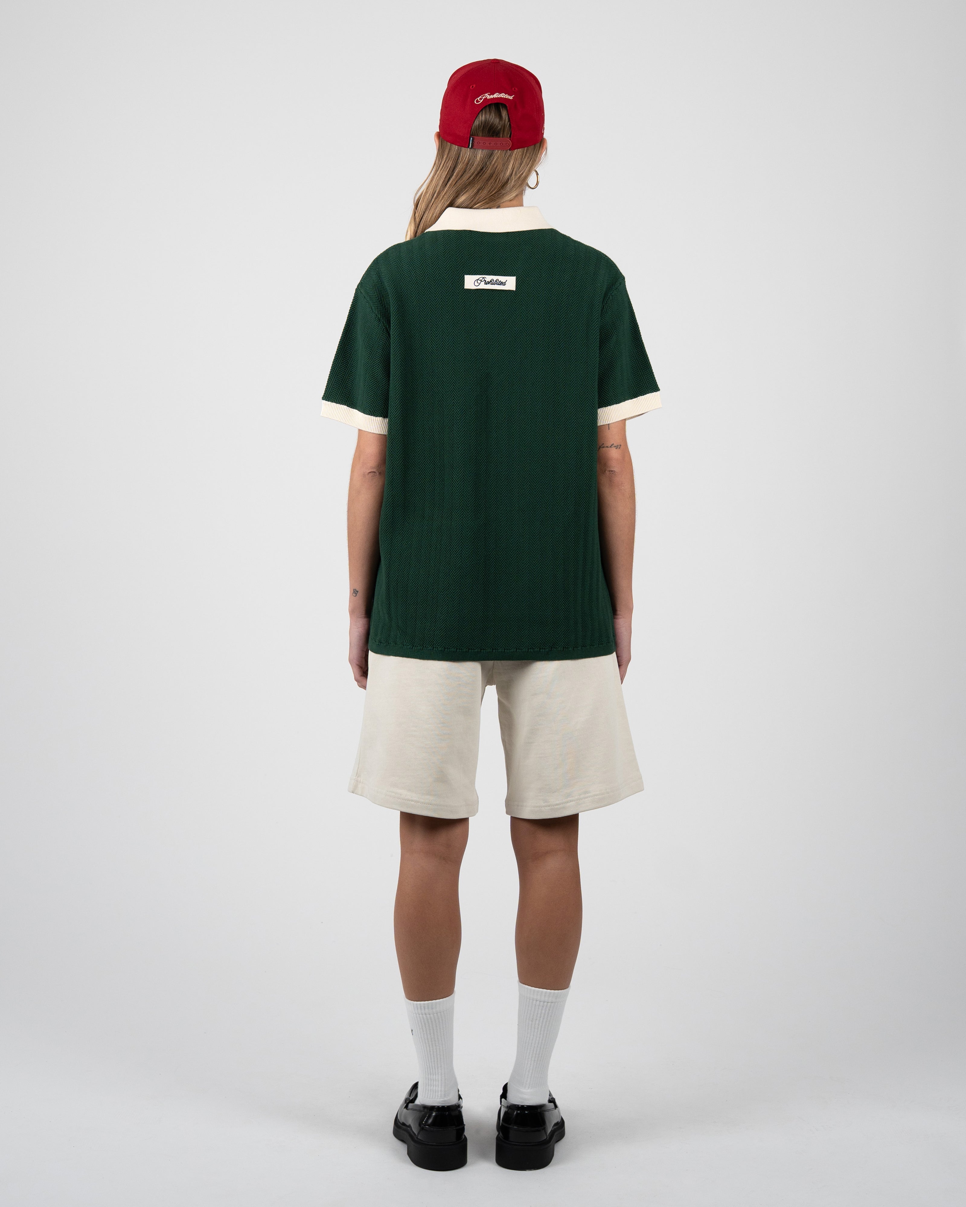 Prohibited: Off Season Knit Polo Dark Green