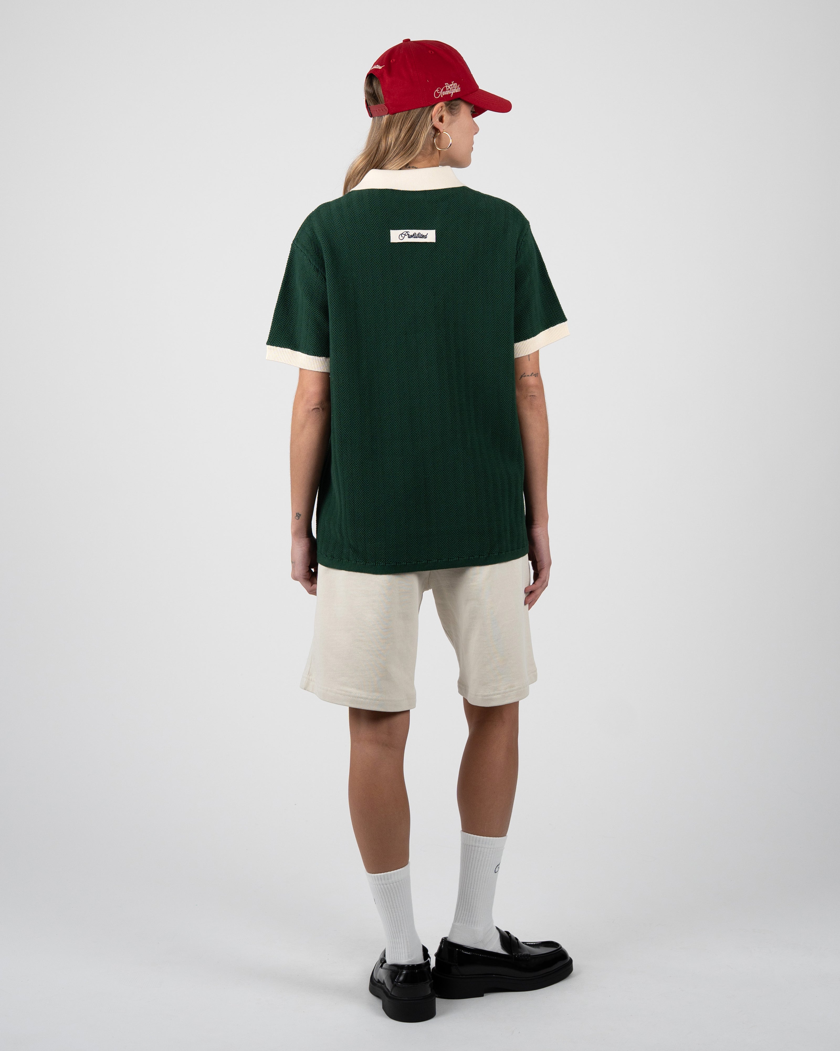 Prohibited: Off Season Knit Polo Dark Green