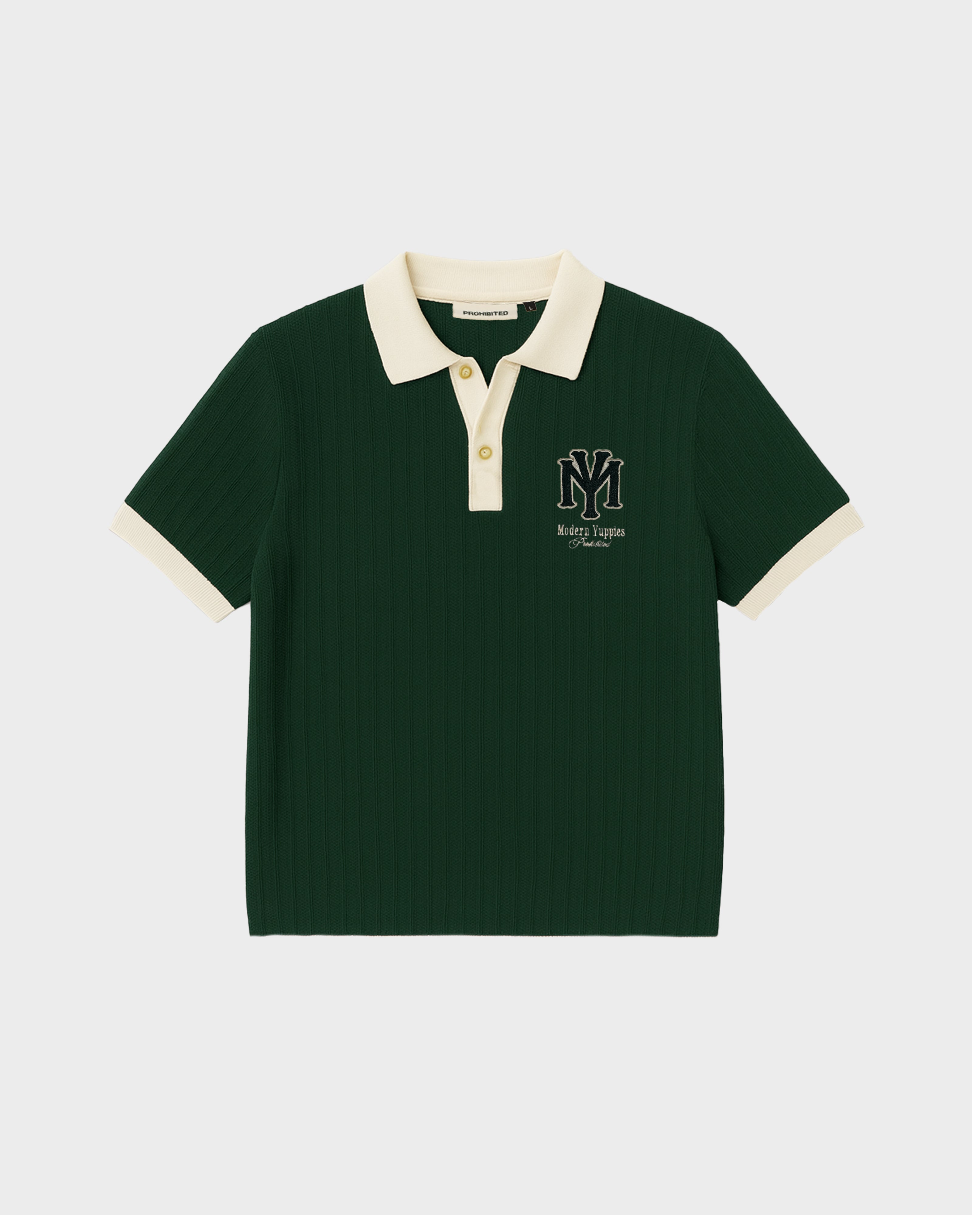 Prohibited: Off Season Knit Polo Dark Green
