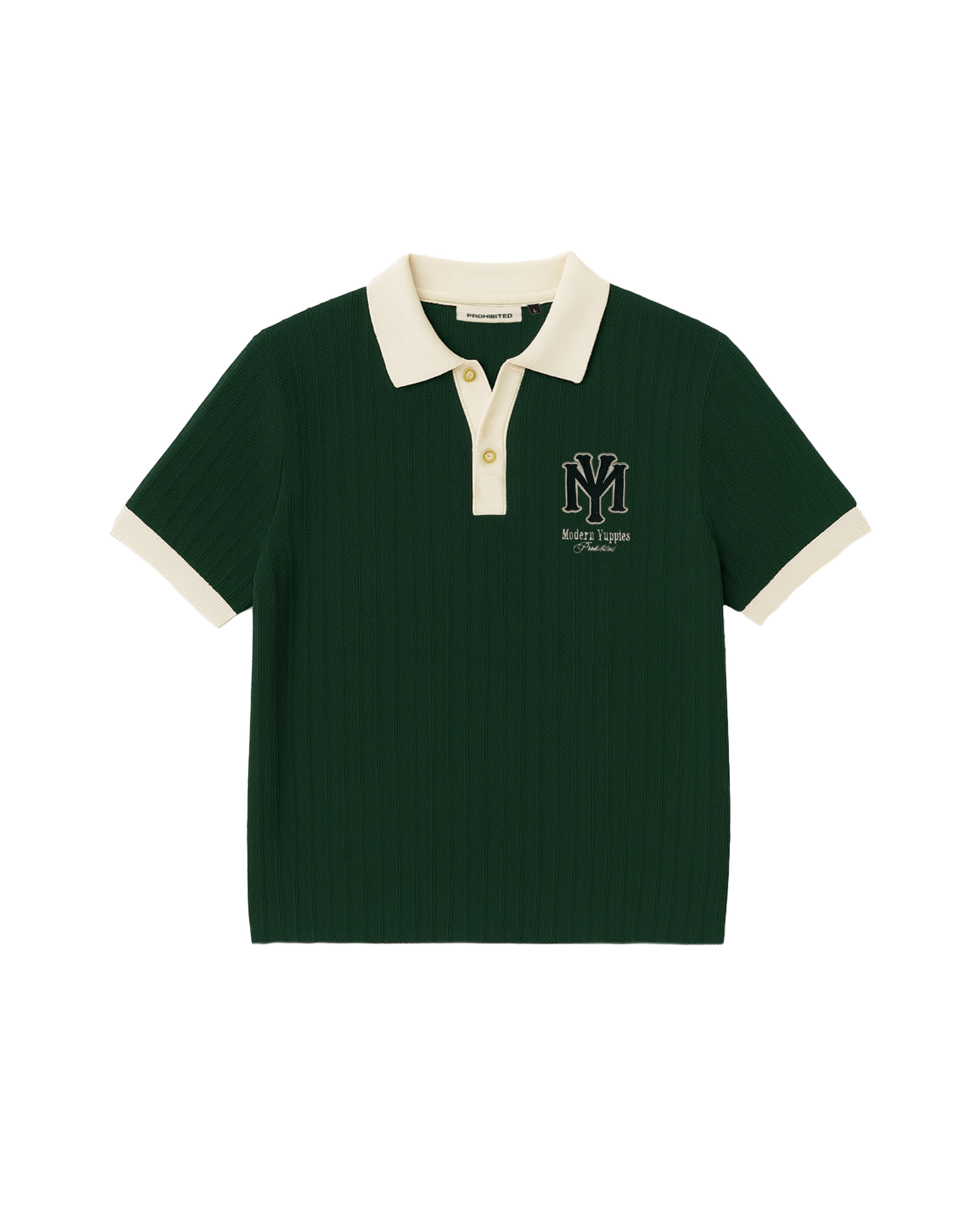 Prohibited: Off Season Knit Polo Dark Green