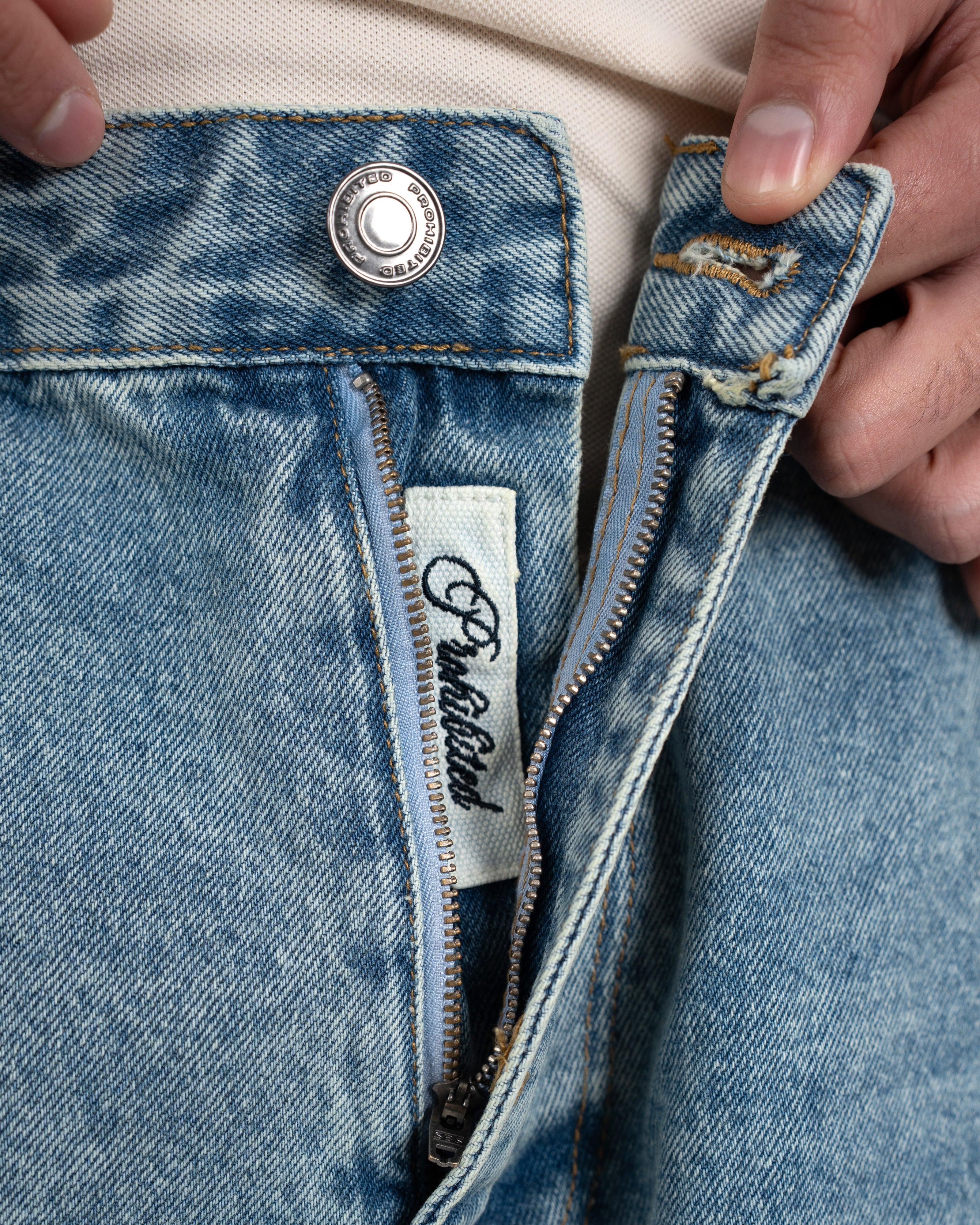 Prohibited: Off Shore Jorts Light Blue
