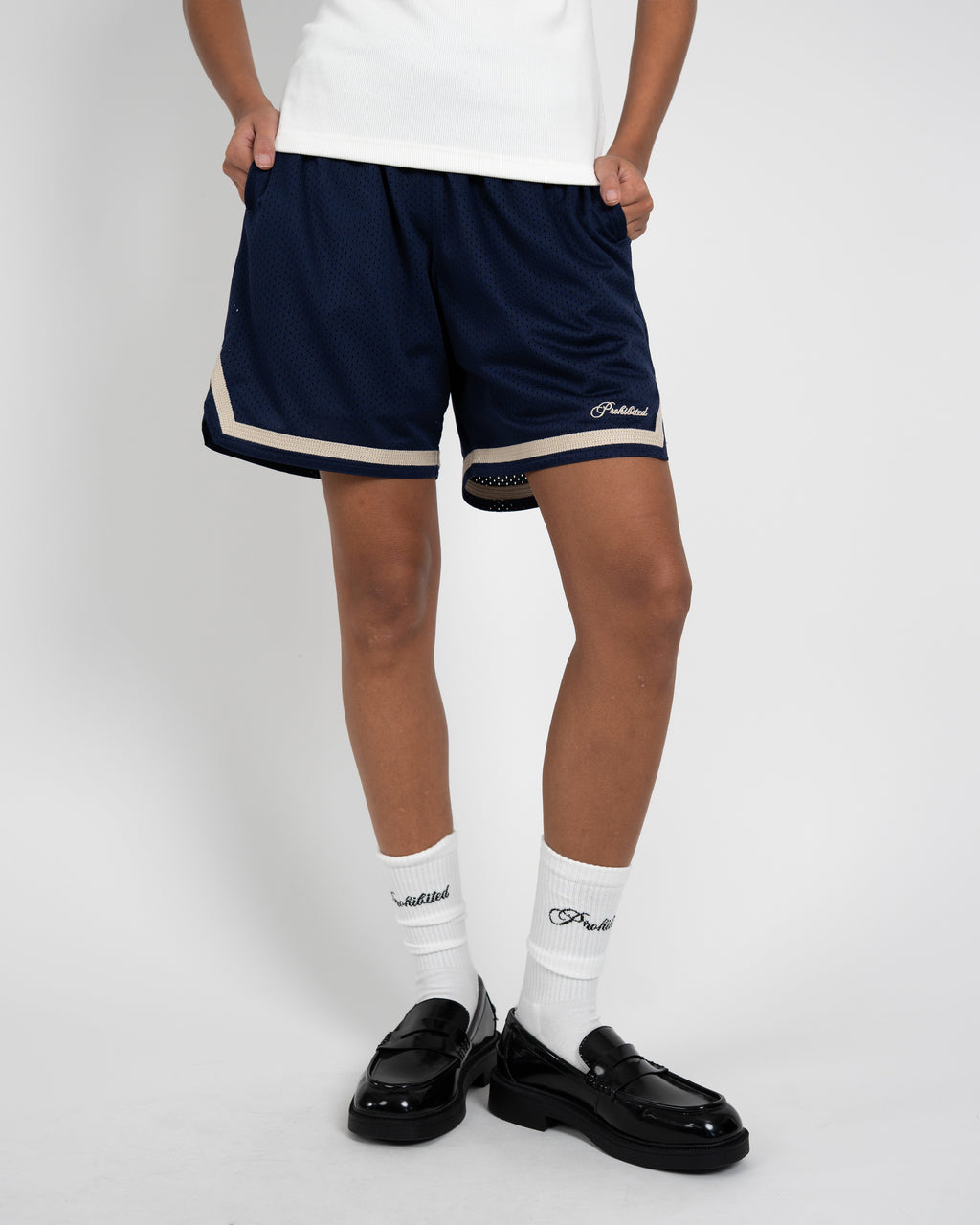 Prohibited: Mesh Basketball Shorts Navy
