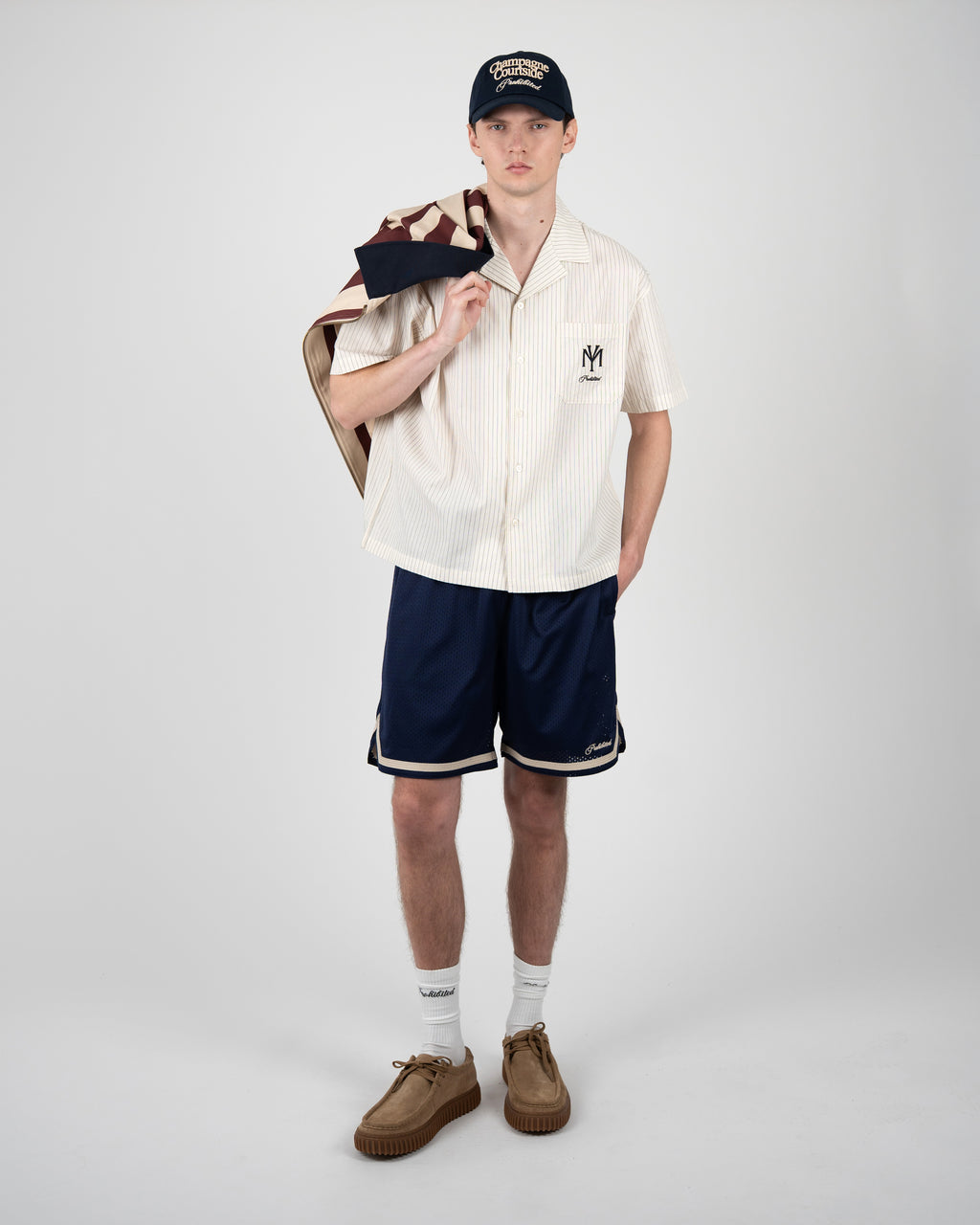 Prohibited: Mesh Basketball Shorts Navy