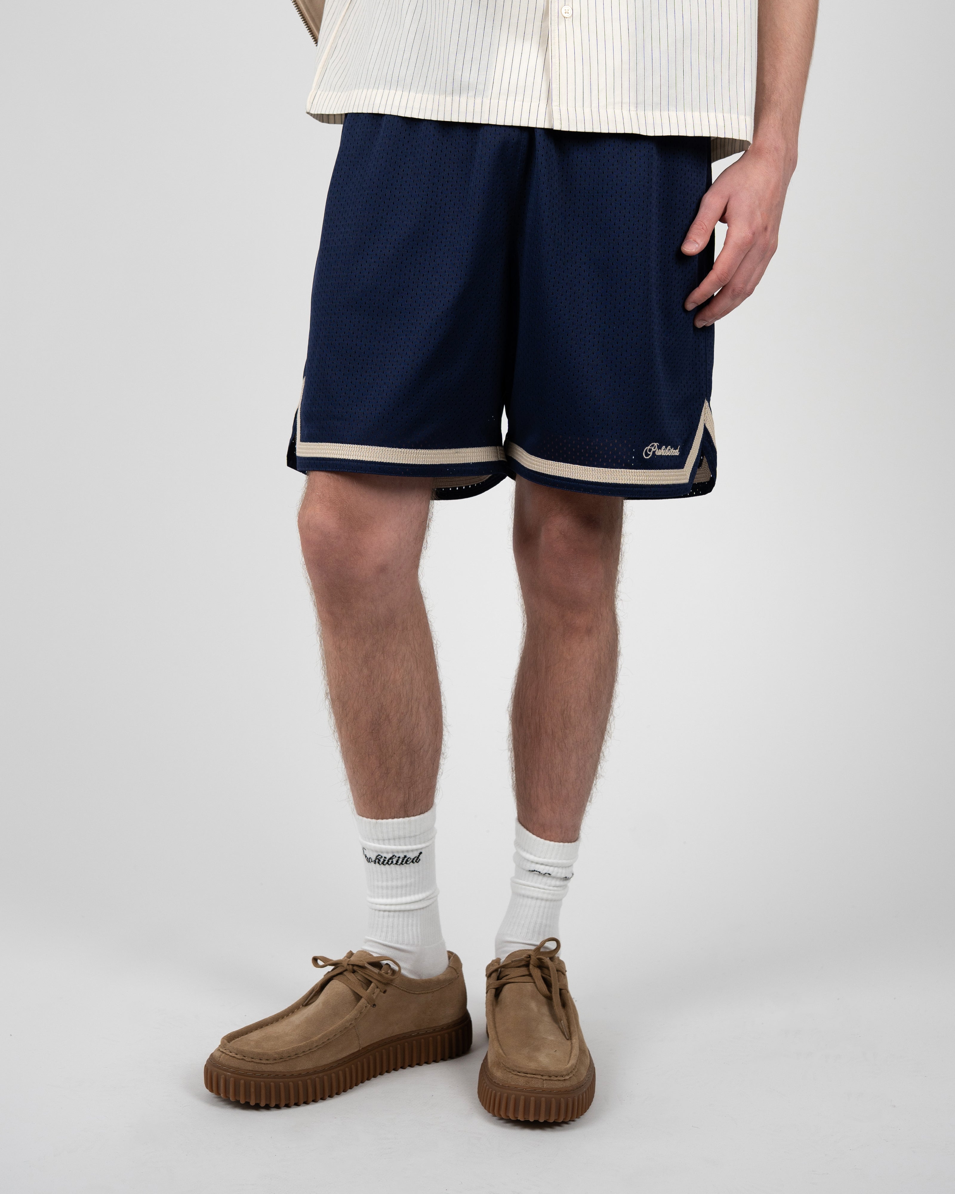 Prohibited: Mesh Basketball Shorts Navy