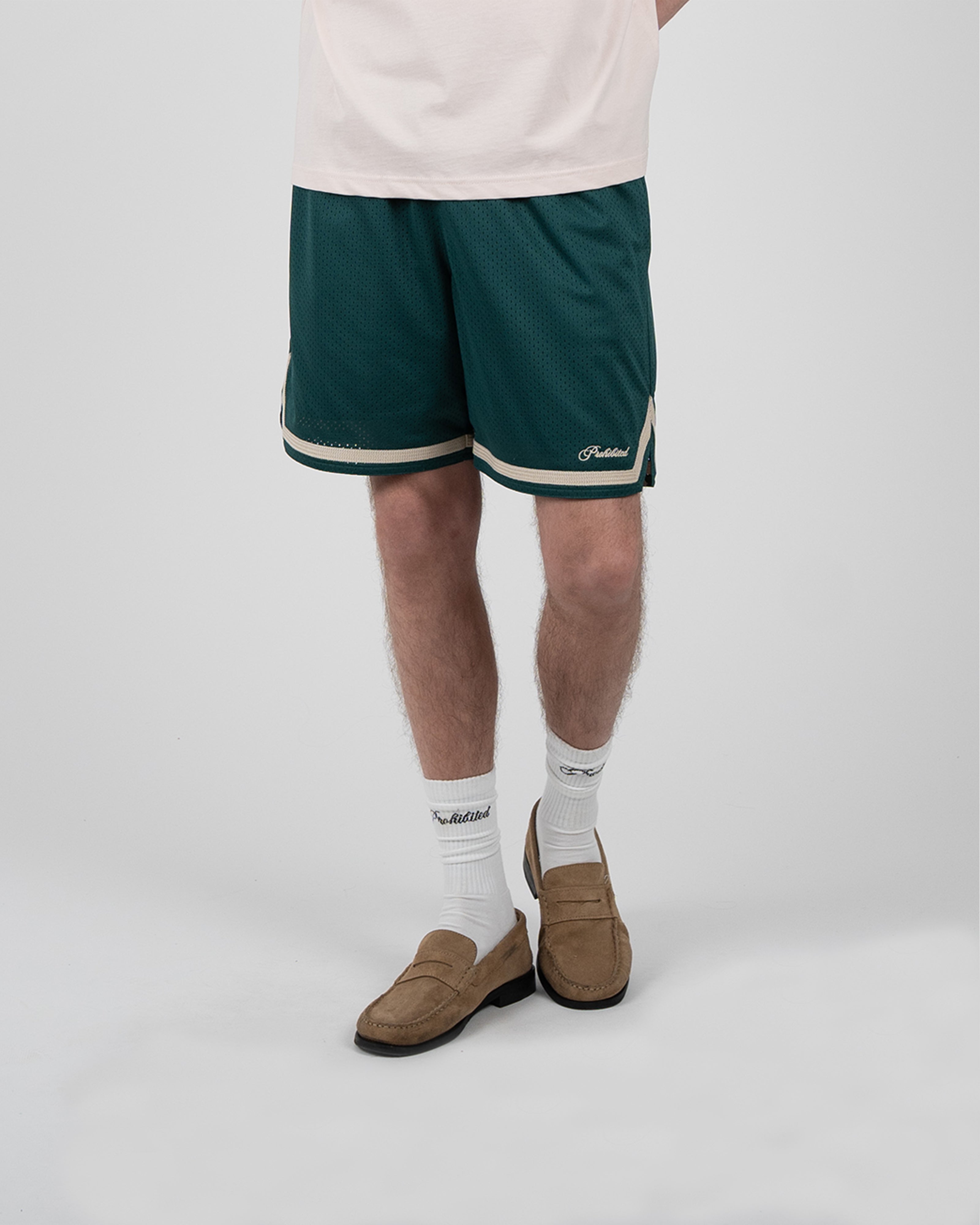 Prohibited: Mesh Basketball Shorts Green