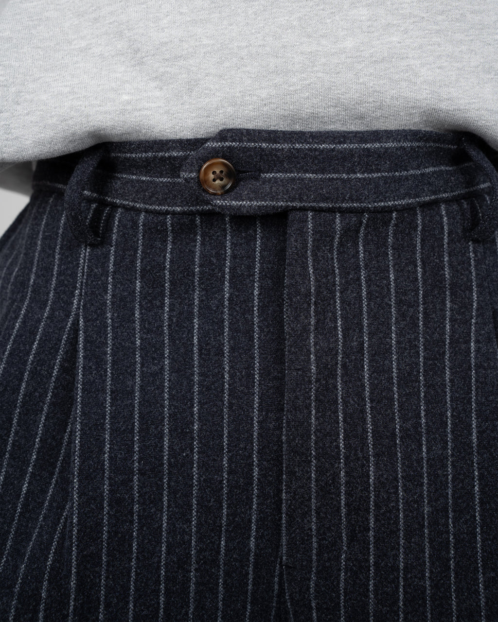 Prohibited: Revival Pinstripe Pleated Pants - Blueish Grey