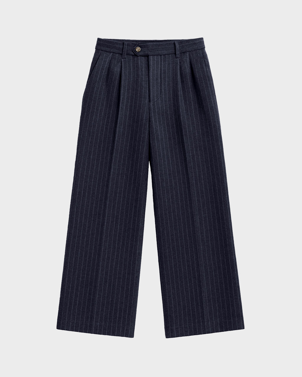 Prohibited: Revival Pinstripe Pleated Pants - Blueish Grey