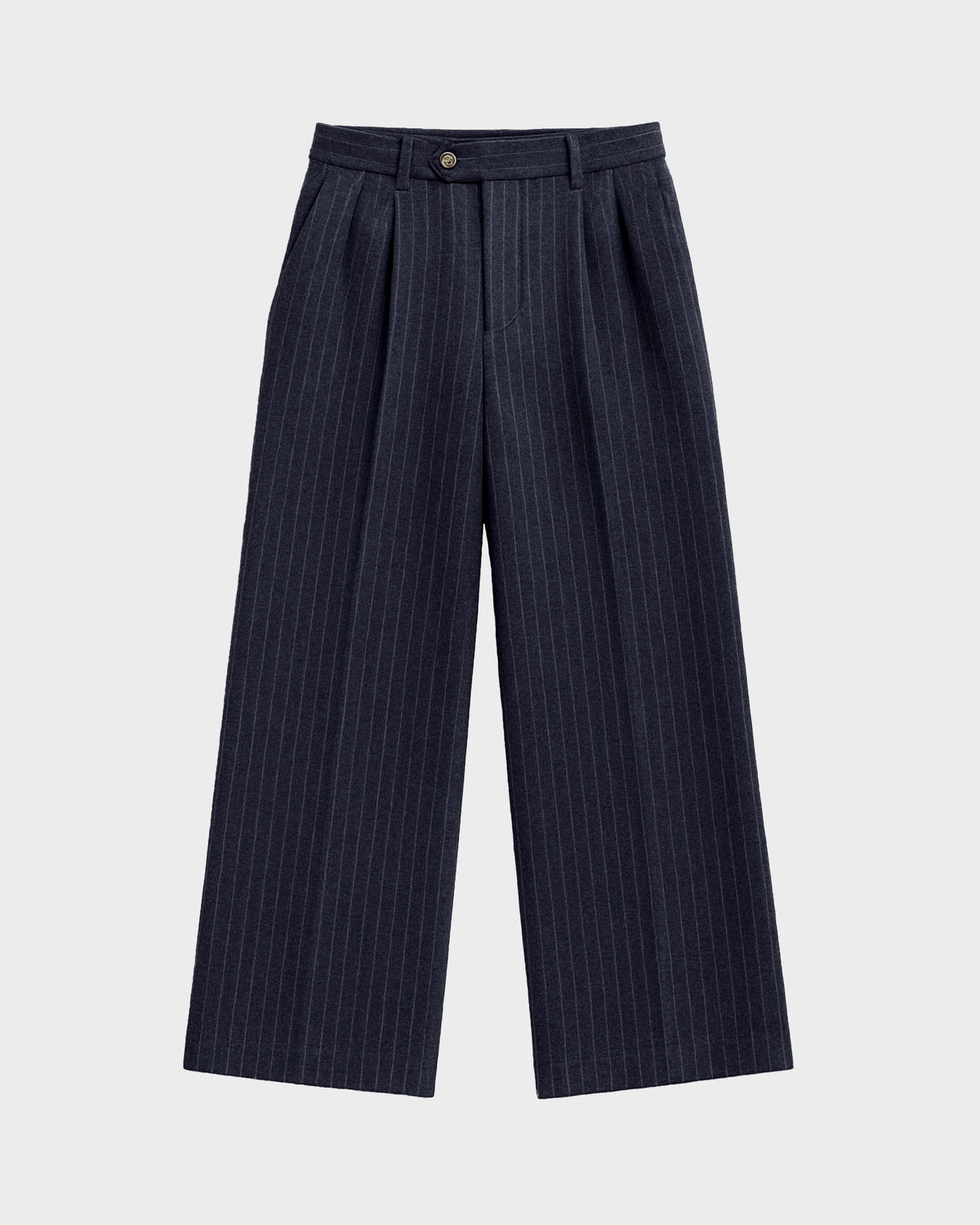 Prohibited: Revival Pinstripe Pleated Pants - Blueish Grey