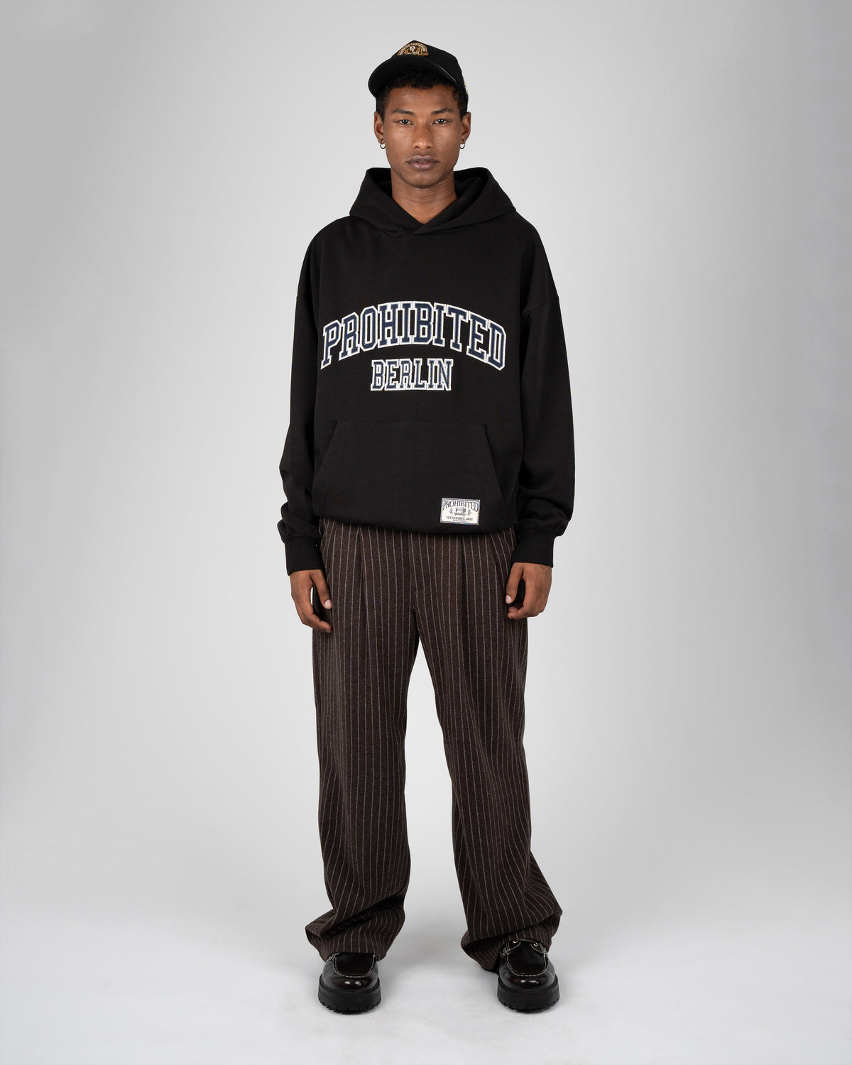 Prohibited: Revival Pinstripe Pleated Pants - Brown