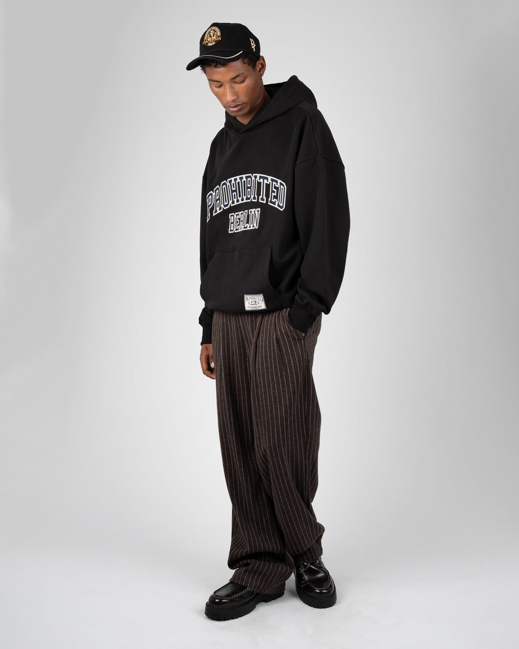 Prohibited: Revival Pinstripe Pleated Pants - Brown
