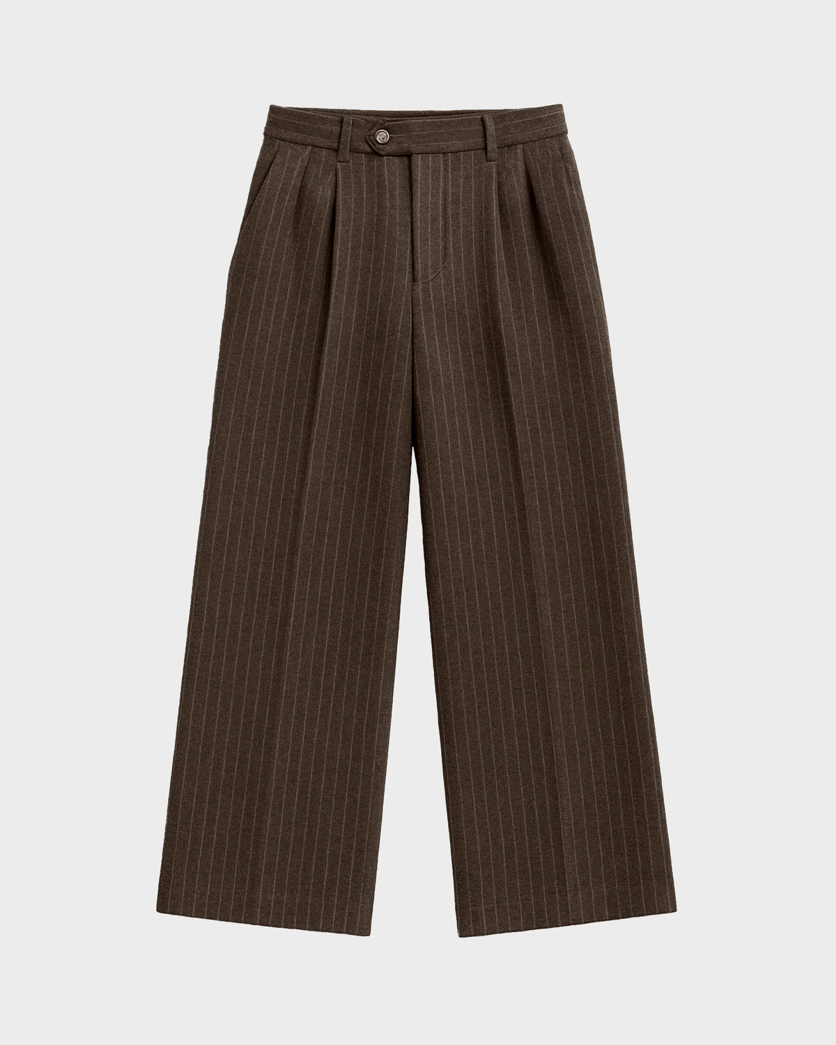 Prohibited: Revival Pinstripe Pleated Pants - Brown