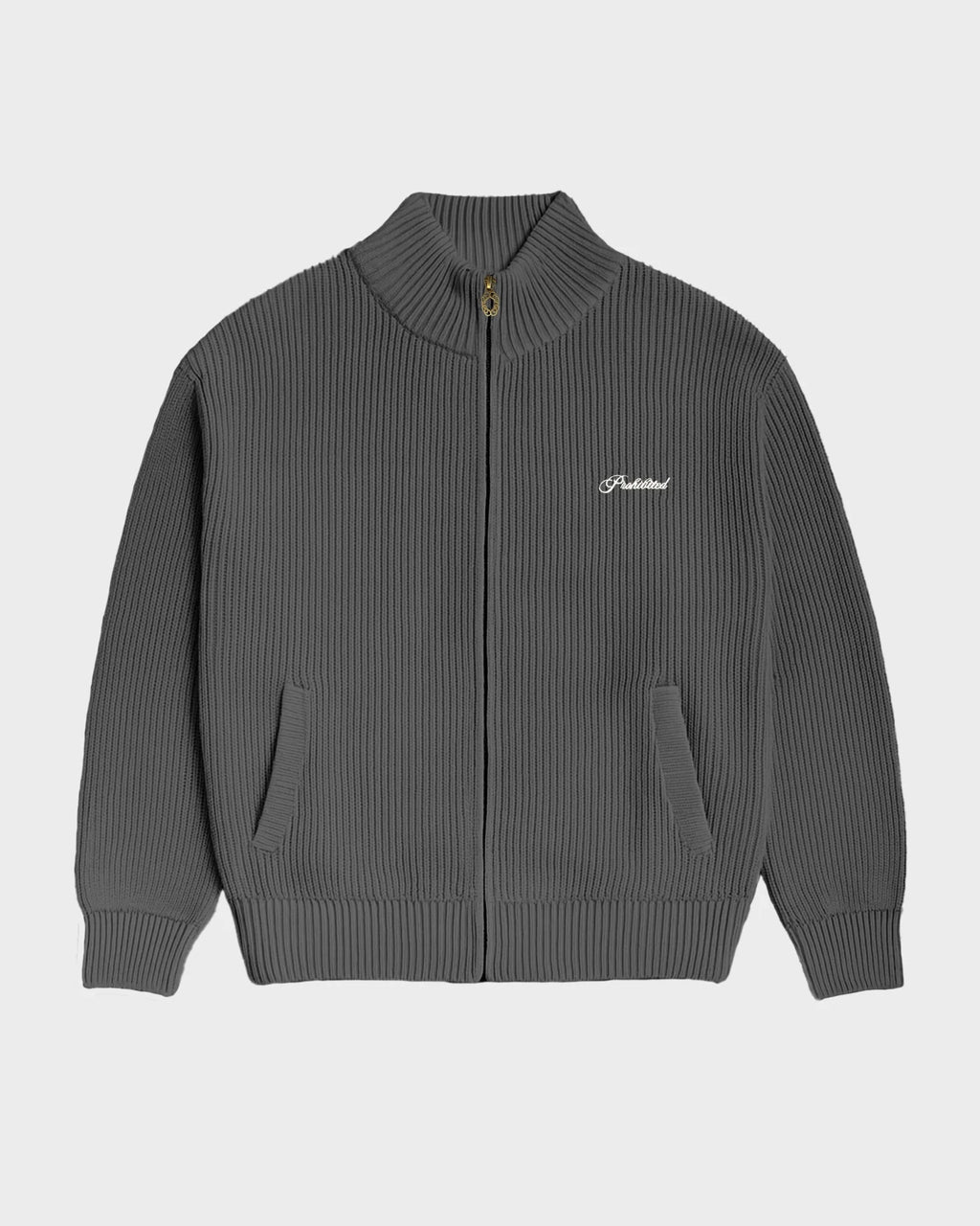 Prohibited: Campus Knit Jacket - Dark Grey