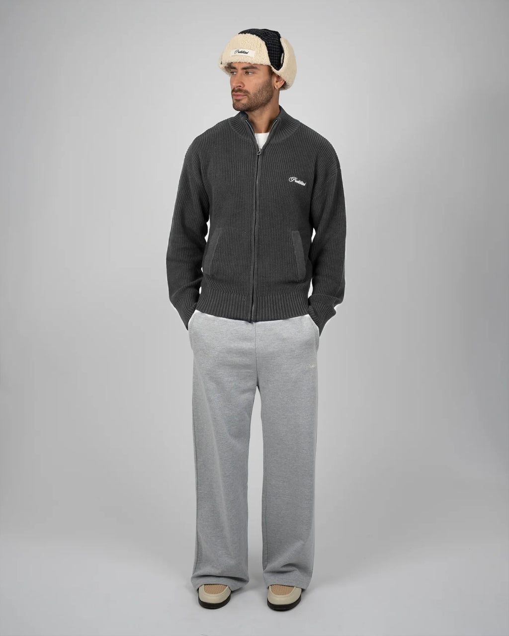 Prohibited: Campus Knit Jacket - Dark Grey