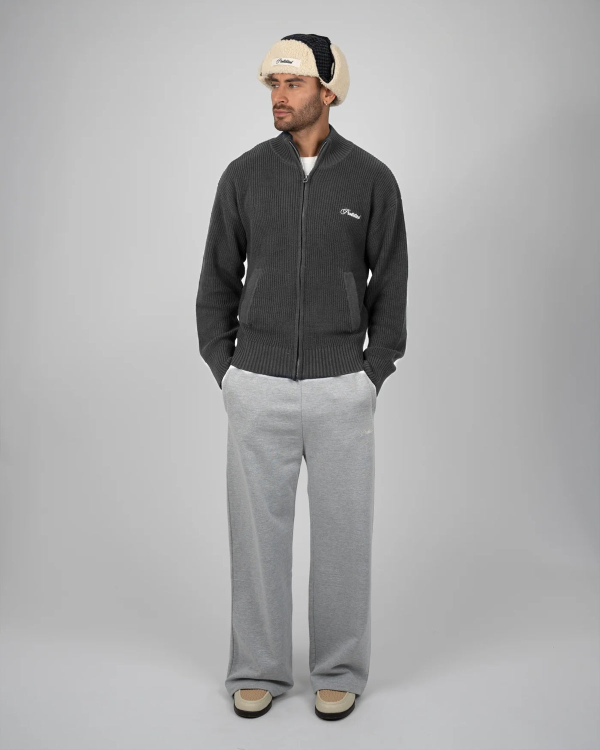 Prohibited: Campus Knit Jacket - Dark Grey