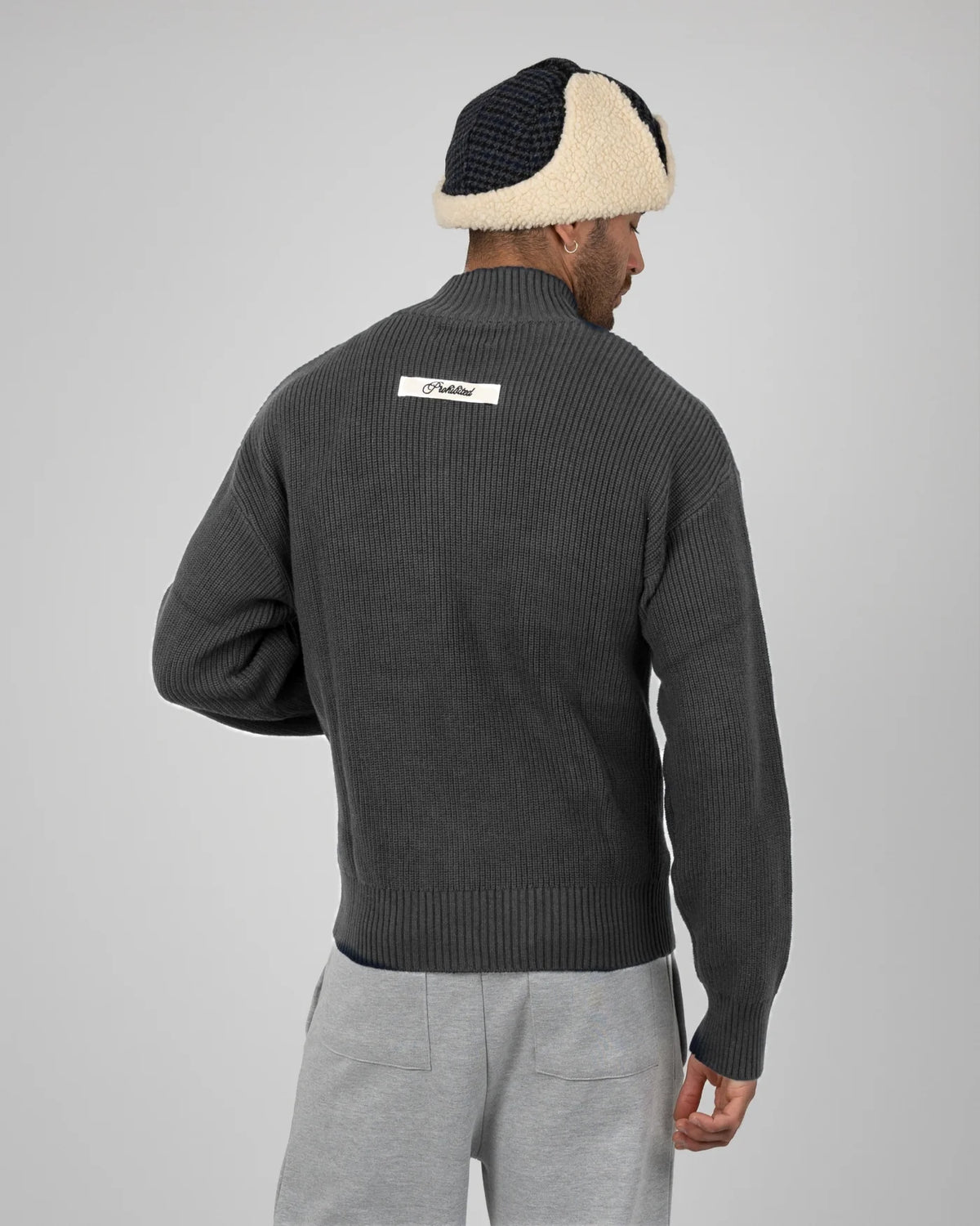 Prohibited: Campus Knit Jacket - Dark Grey