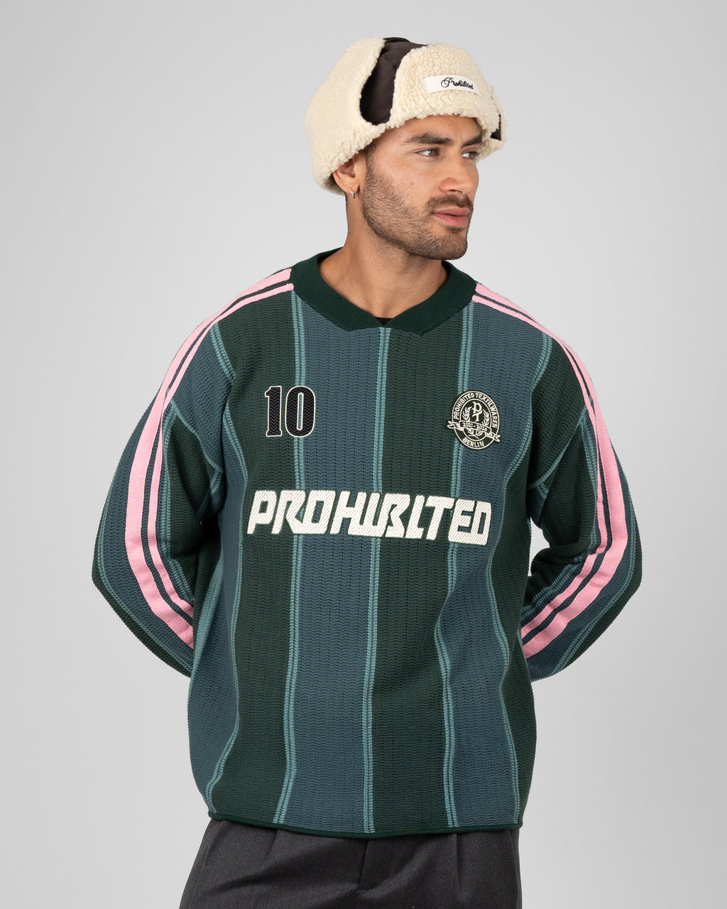 Prohibited: Striped Team Knit Trikot - Green