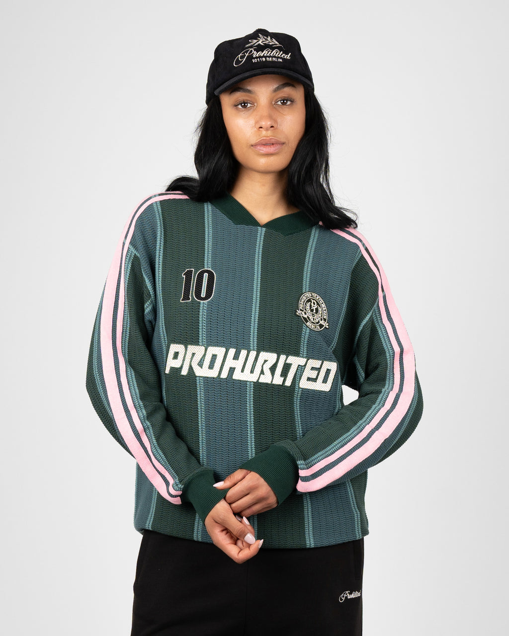 Prohibited: Striped Team Knit Trikot - Green