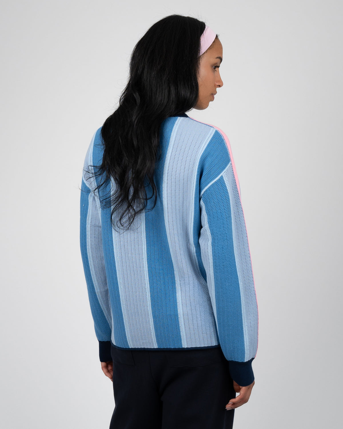 Prohibited: Striped Team Knit Trikot - Light Blue