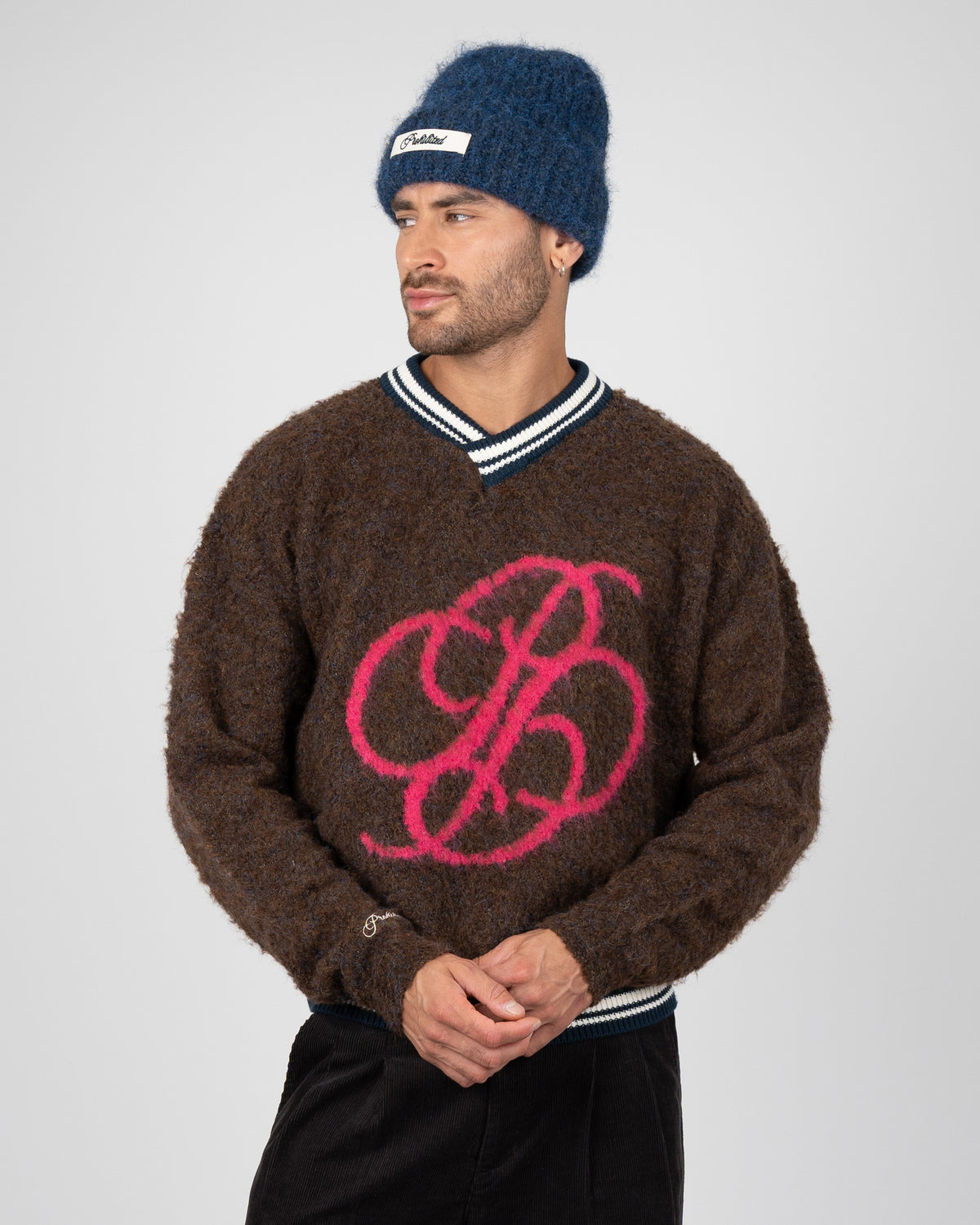 Prohibited: Fuzzy knit Sweater - Mud Brown