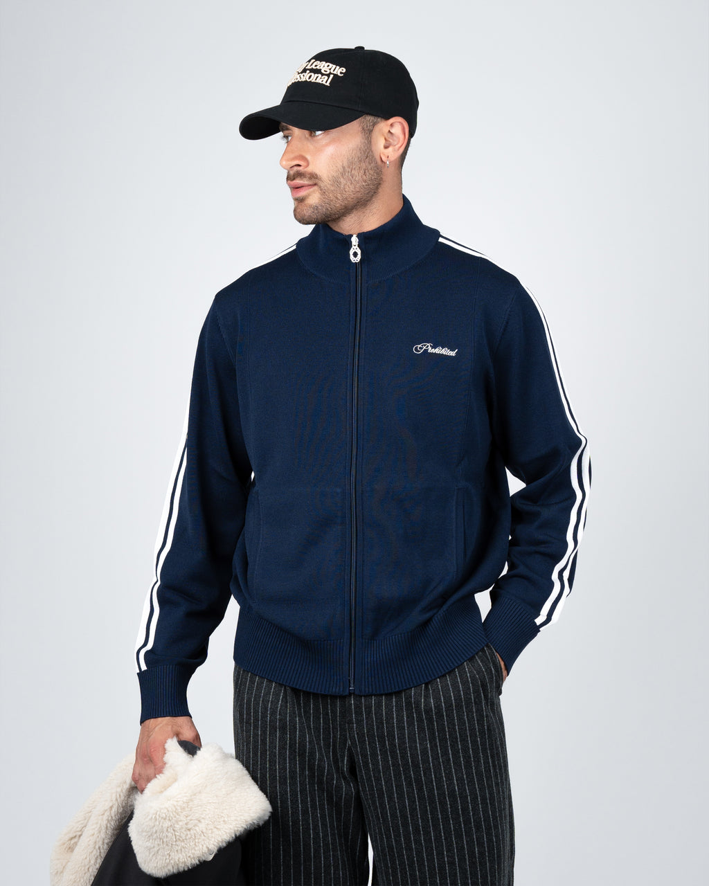 Prohibited: Varsity Track Jacket - Navy