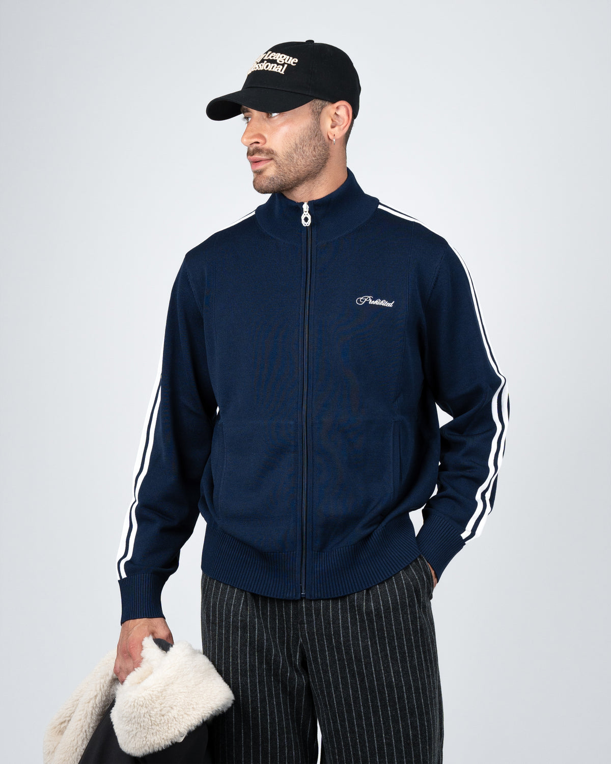 Prohibited: Varsity Track Jacket - Navy
