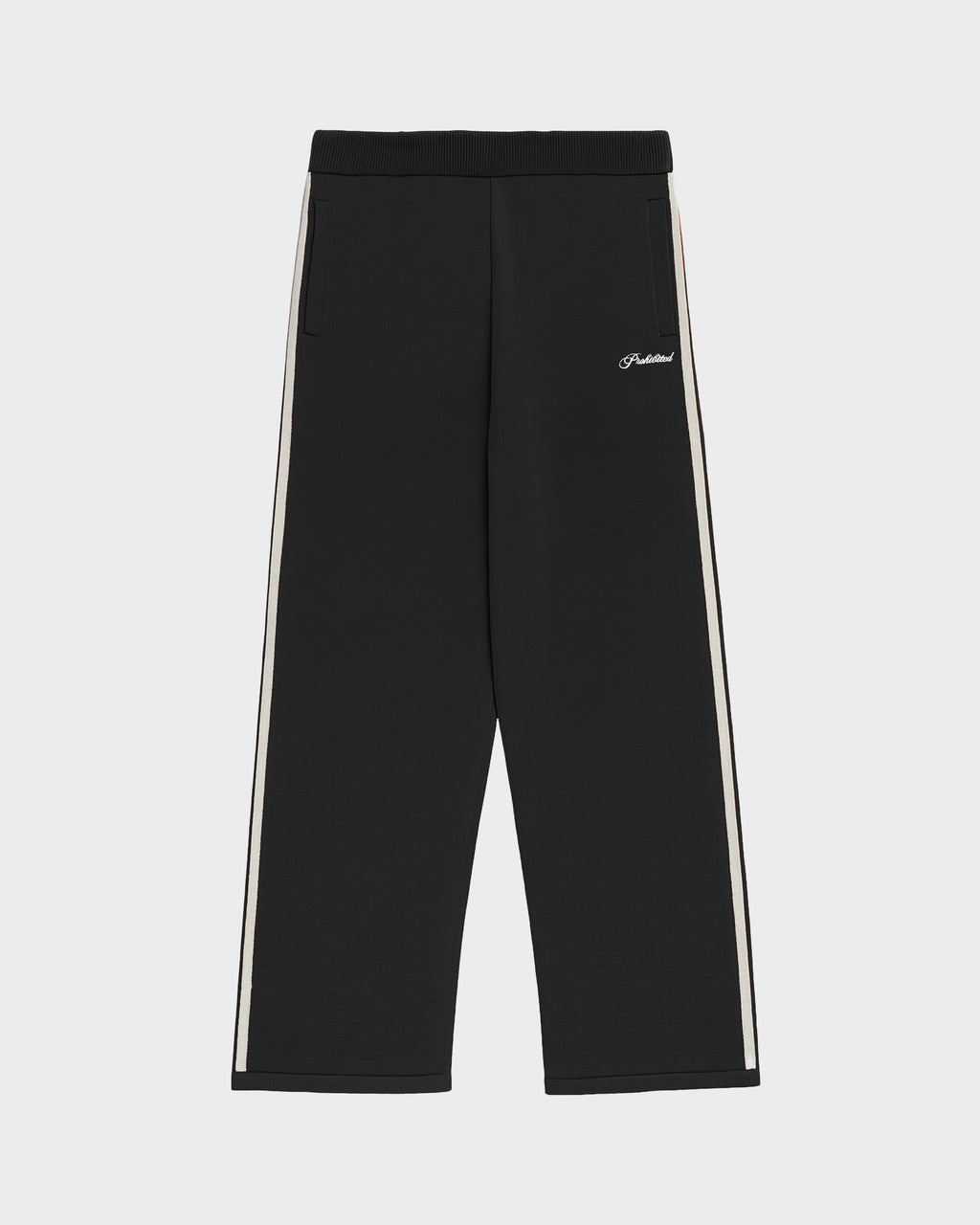 Prohibited: Varsity Knitted Trackpants - Black