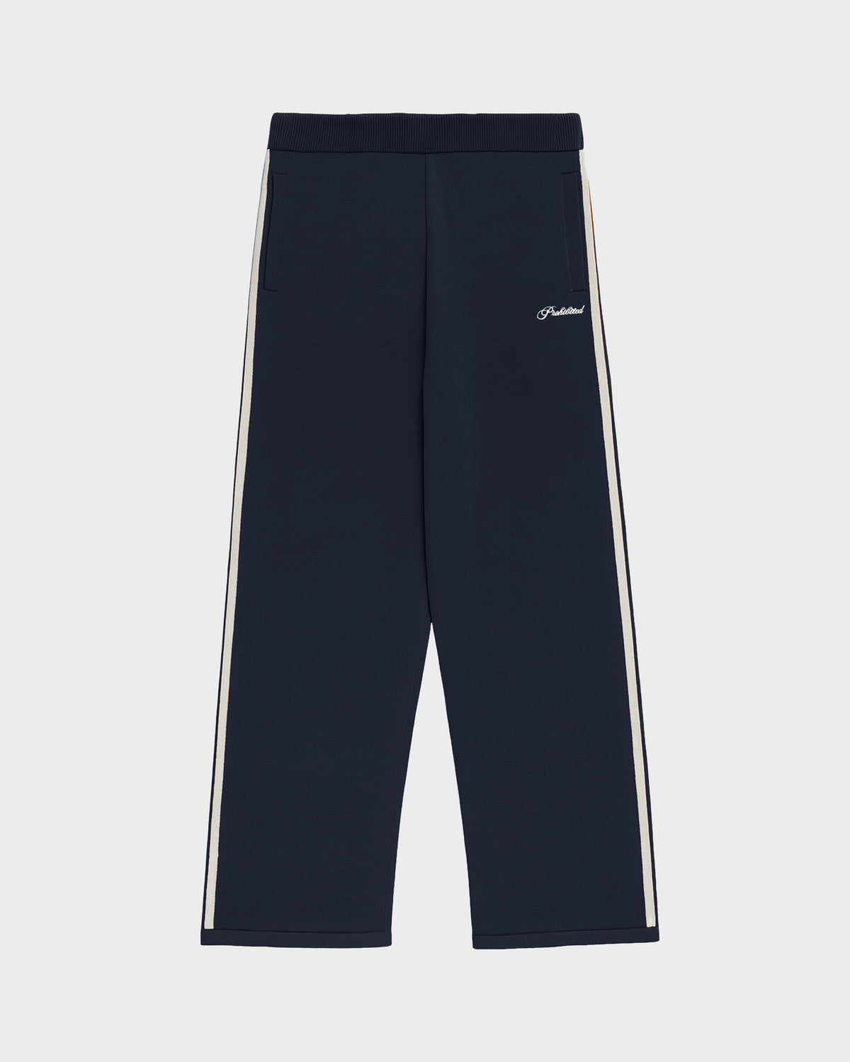 Prohibited: Varsity Knitted Trackpants - Navy