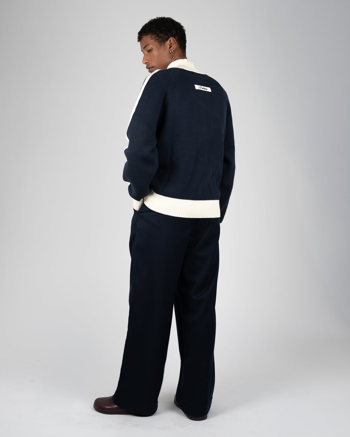 Prohibited: Letterman Knit Jacket - Navy