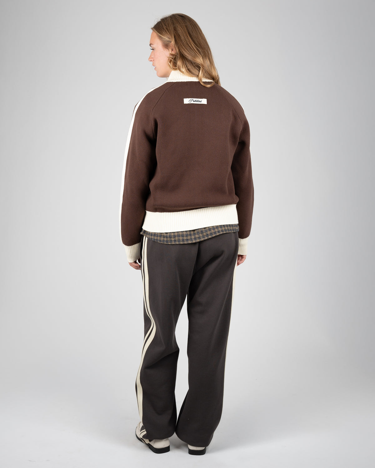 Prohibited: Letterman Knit Jacket - Brown