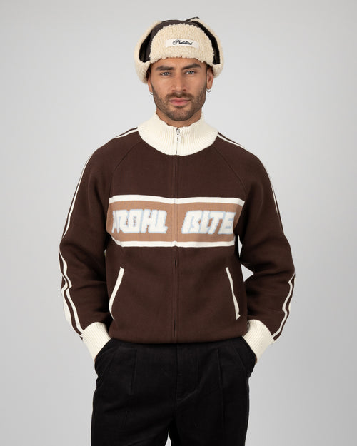 Prohibited: Letterman Knit Jacket - Brown