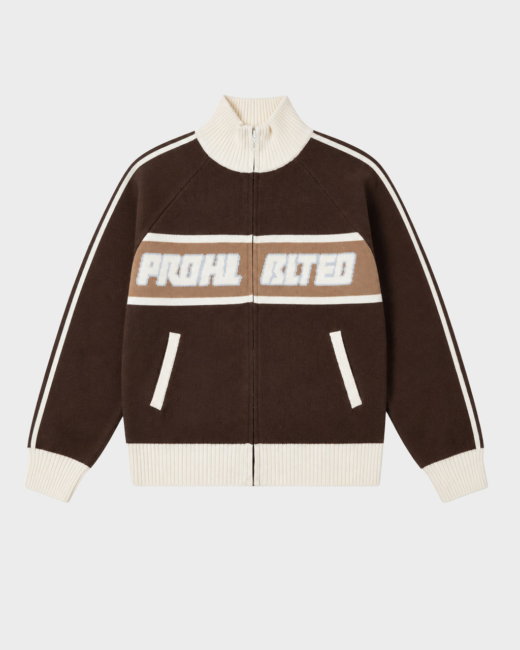 Prohibited: Letterman Knit Jacket - Brown