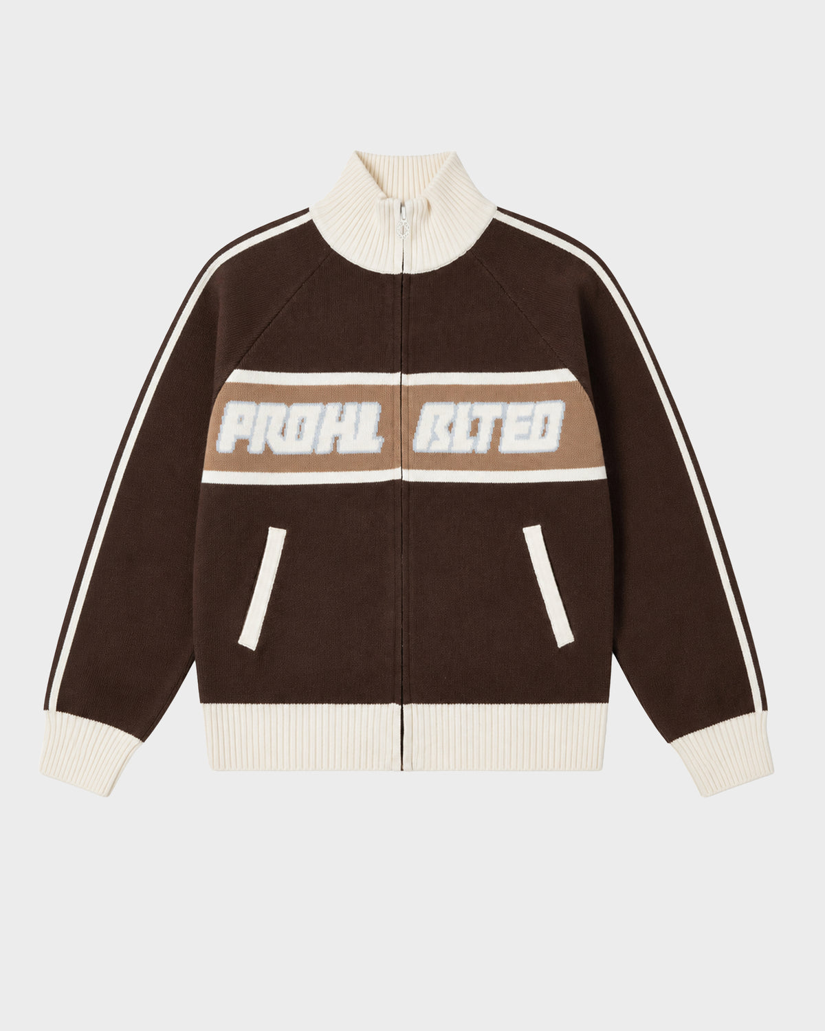 Prohibited: Letterman Knit Jacket - Brown