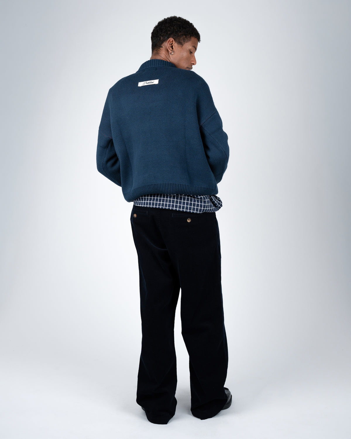 Prohibited: Varsity Knit Sweater - Navy