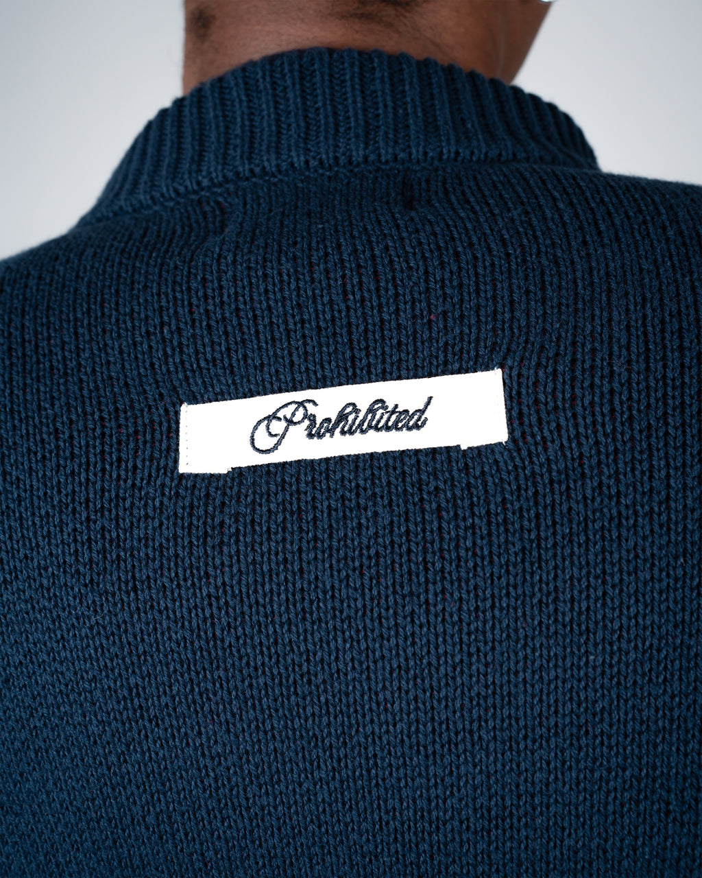 Prohibited: Varsity Knit Sweater - Navy