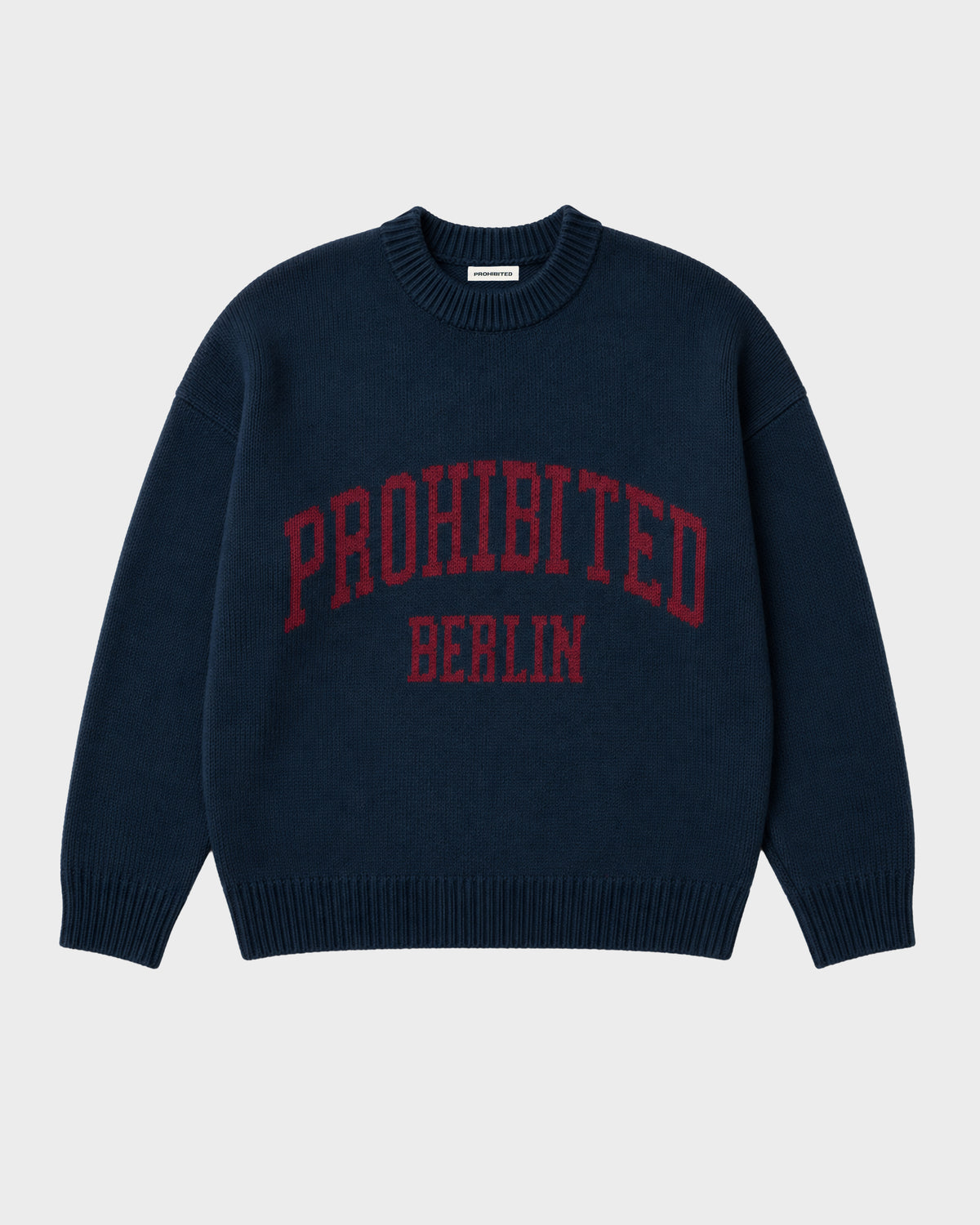Prohibited: Varsity Knit Sweater - Navy