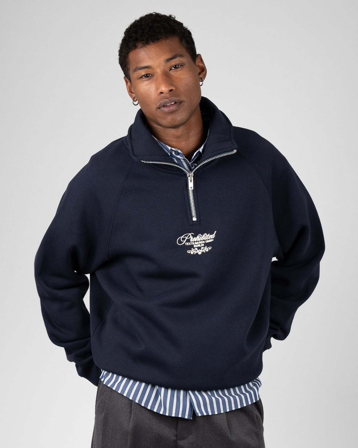 Prohibited: College Days Quarter Zip - Deep Blue